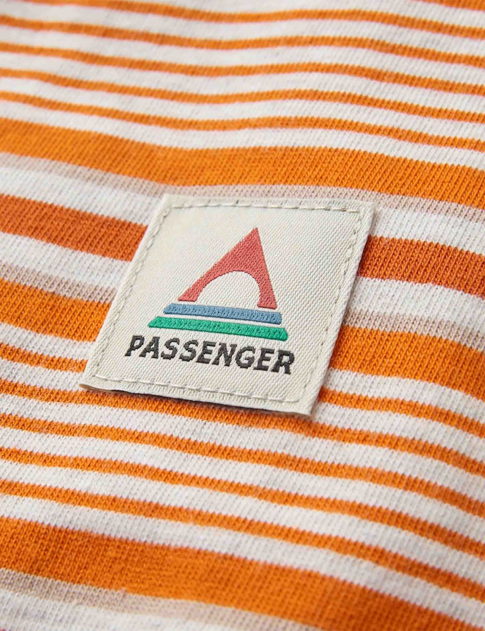 Retro Striped Relaxed Fit T-Shirt - Sunrise Orange - Image 6