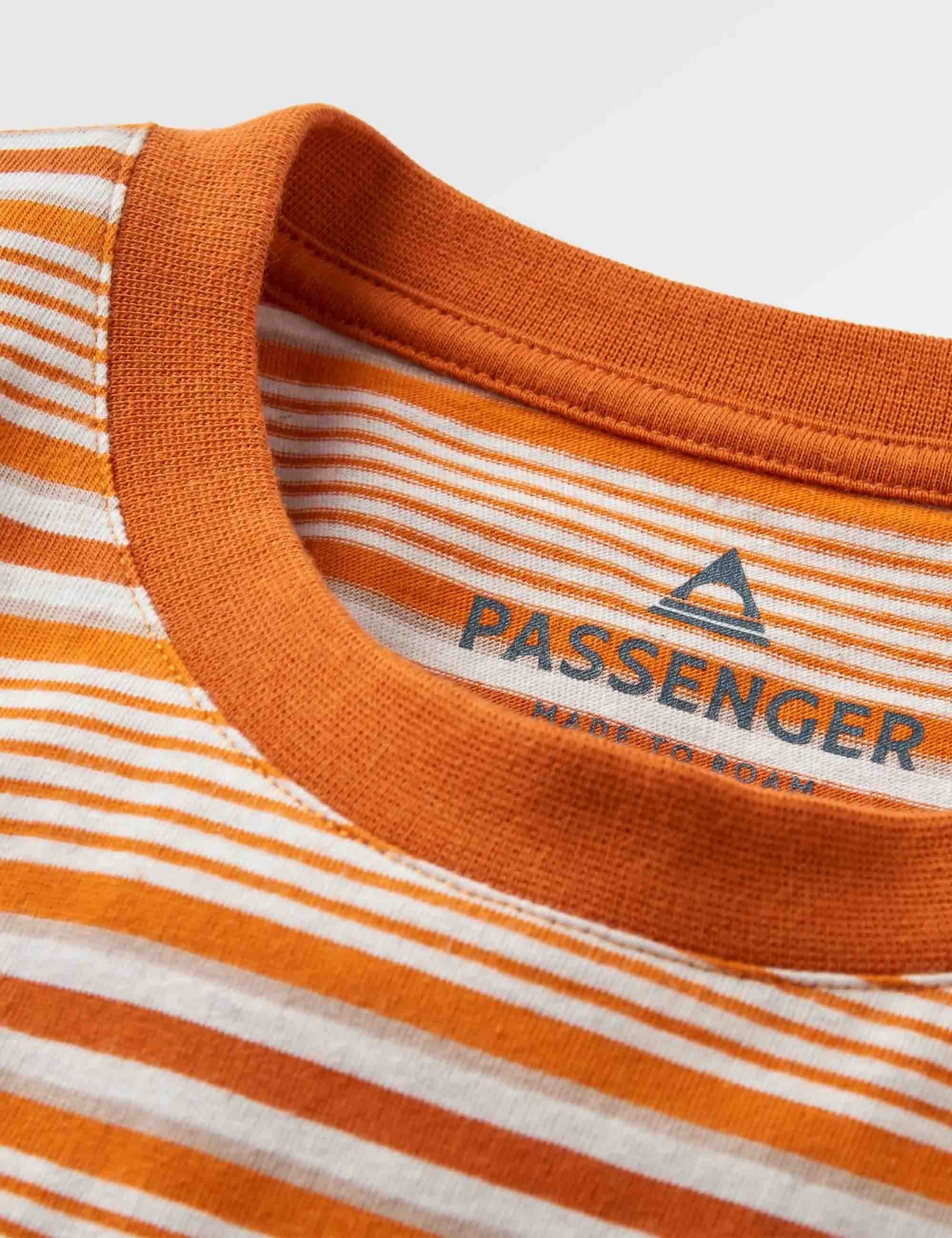 Retro Striped Relaxed Fit T-Shirt - Sunrise Orange - Image 8