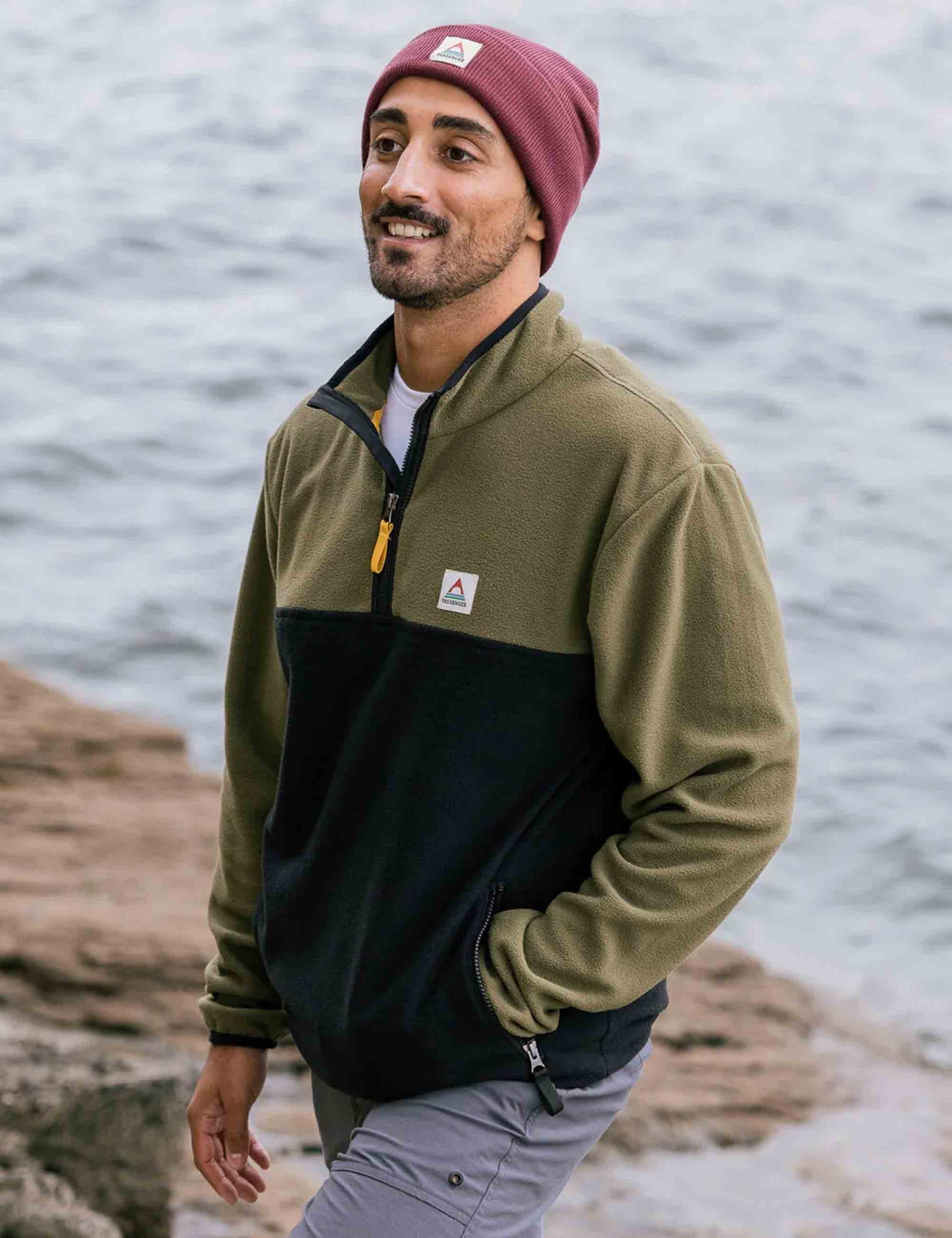 Set Off Polar 1/4 Zip Fleece - Khaki - Image 2