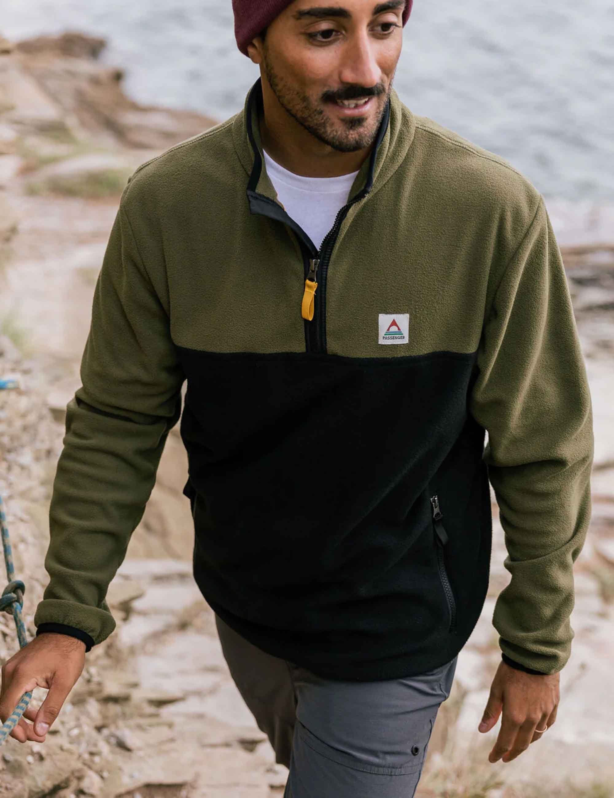 Set Off Polar 1/4 Zip Fleece - Khaki - Image 3