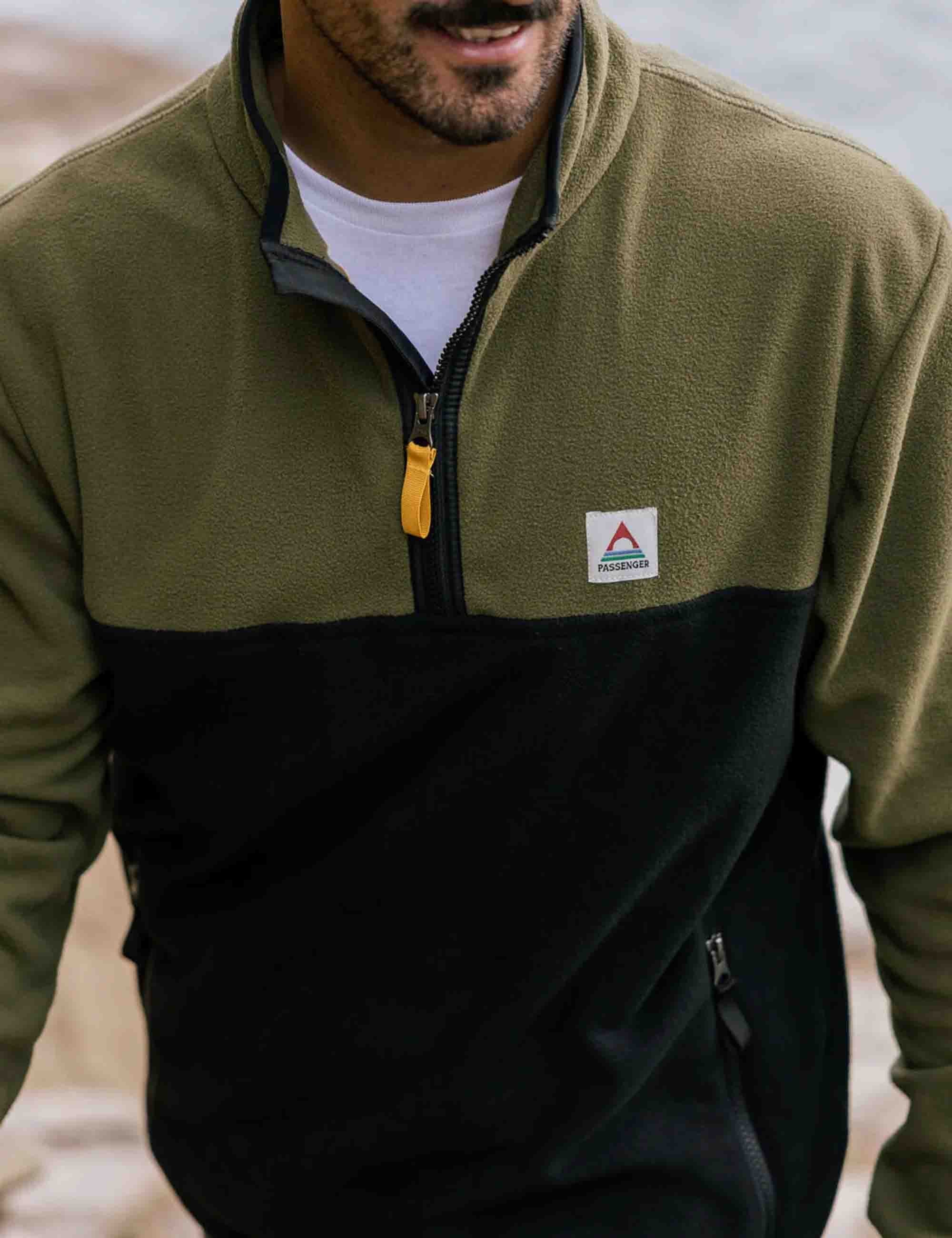 Set Off Polar 1/4 Zip Fleece - Khaki - Image 6