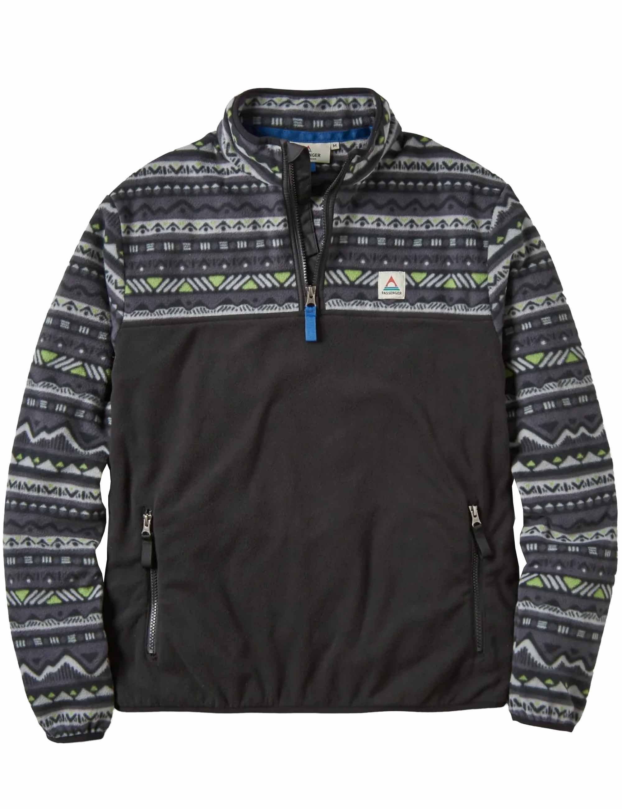 Set Off Polar 1/4 Zip Fleece - Mountain Geo Charcoal