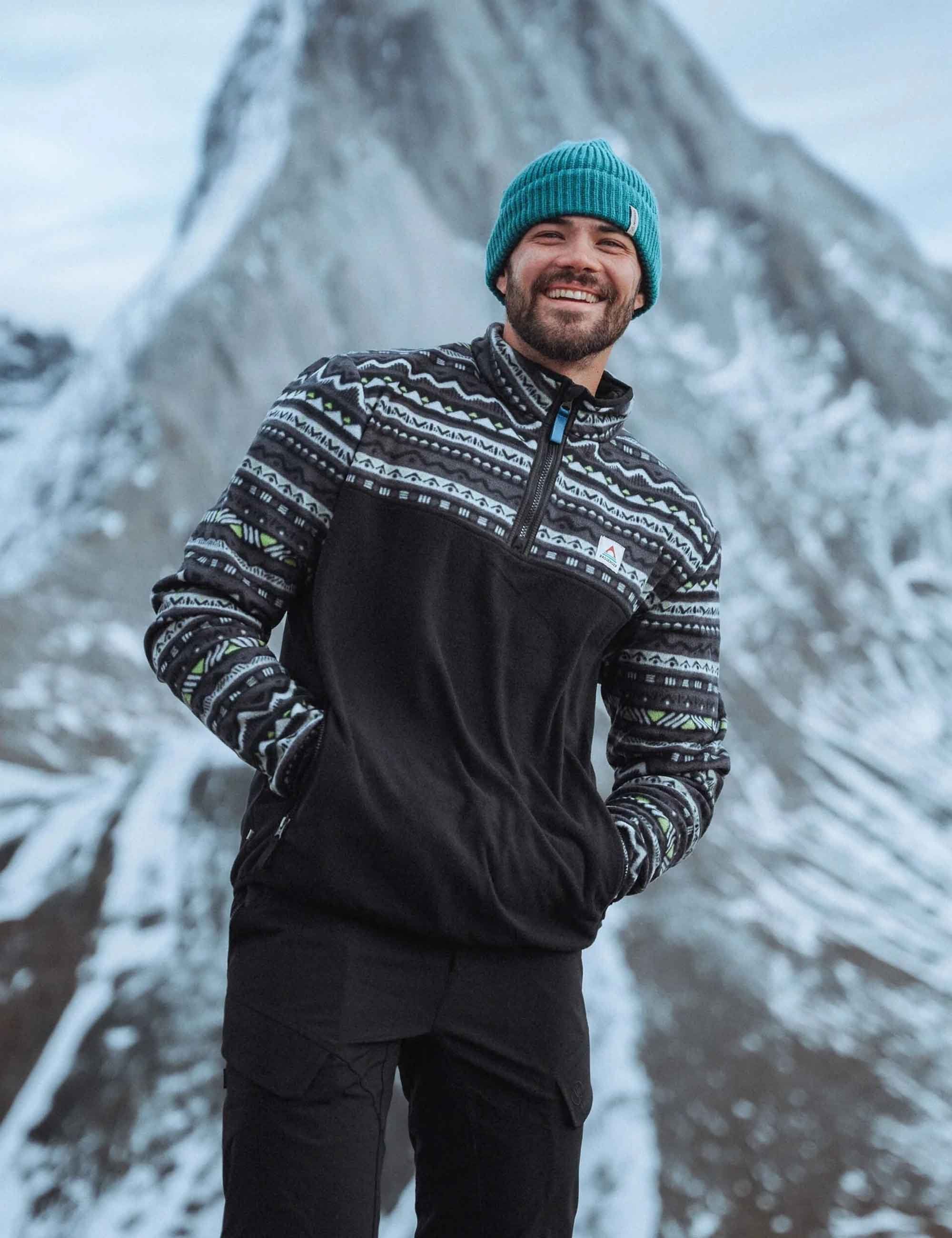 Set Off Polar 1/4 Zip Fleece - Mountain Geo Charcoal - Image 7