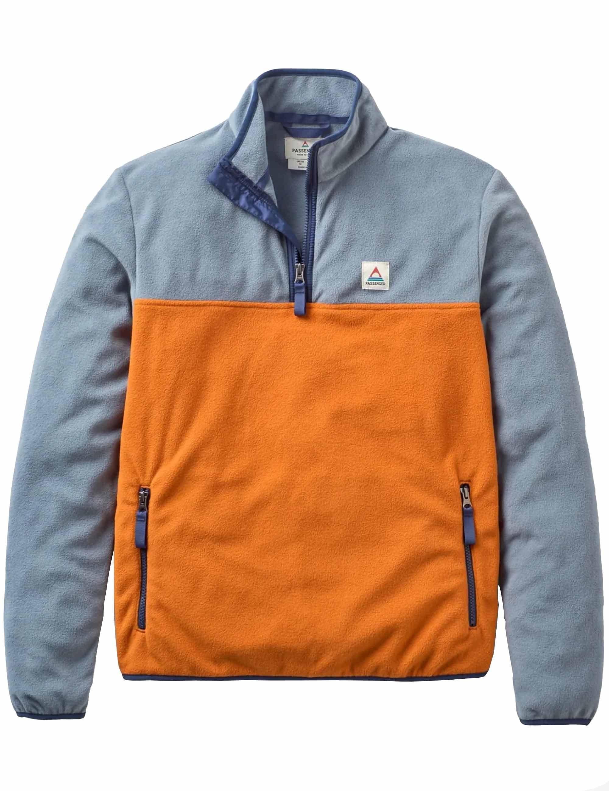 Set Off Polar 1/4 Zip Fleece - Sunset Orange/Storm Grey