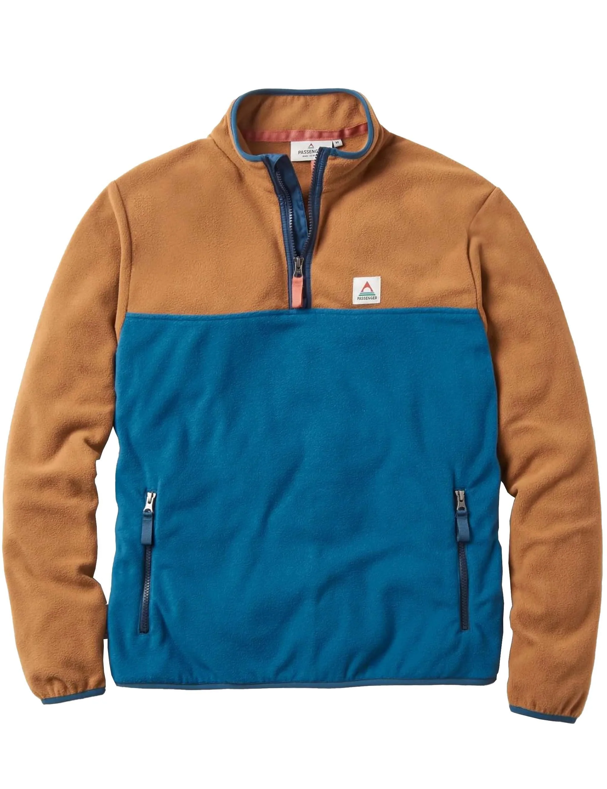 Set Off Polar 1/4 Zip Fleece - Toffee/Blue Steel