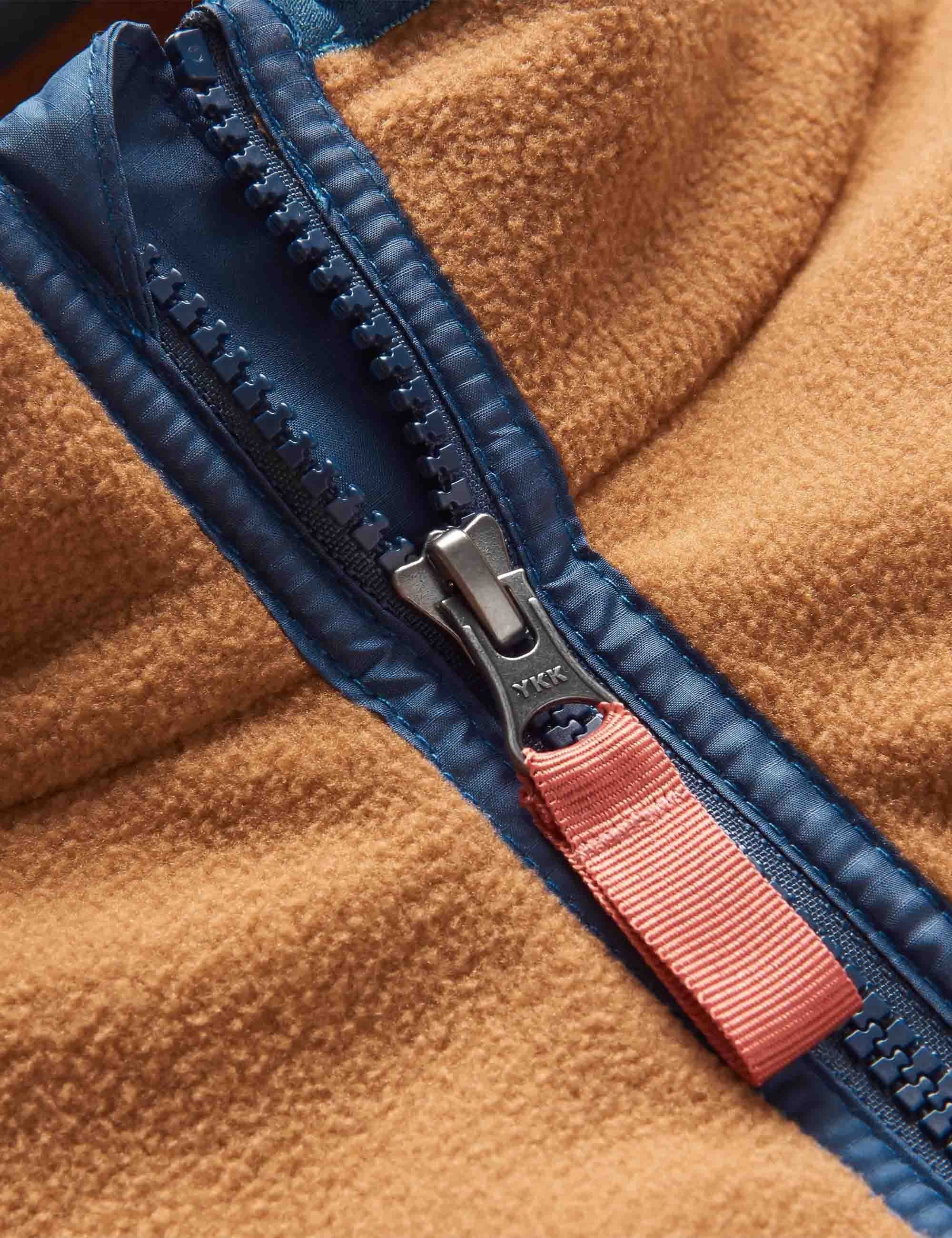 Set Off Polar 1/4 Zip Fleece - Toffee/Blue Steel - Image 2