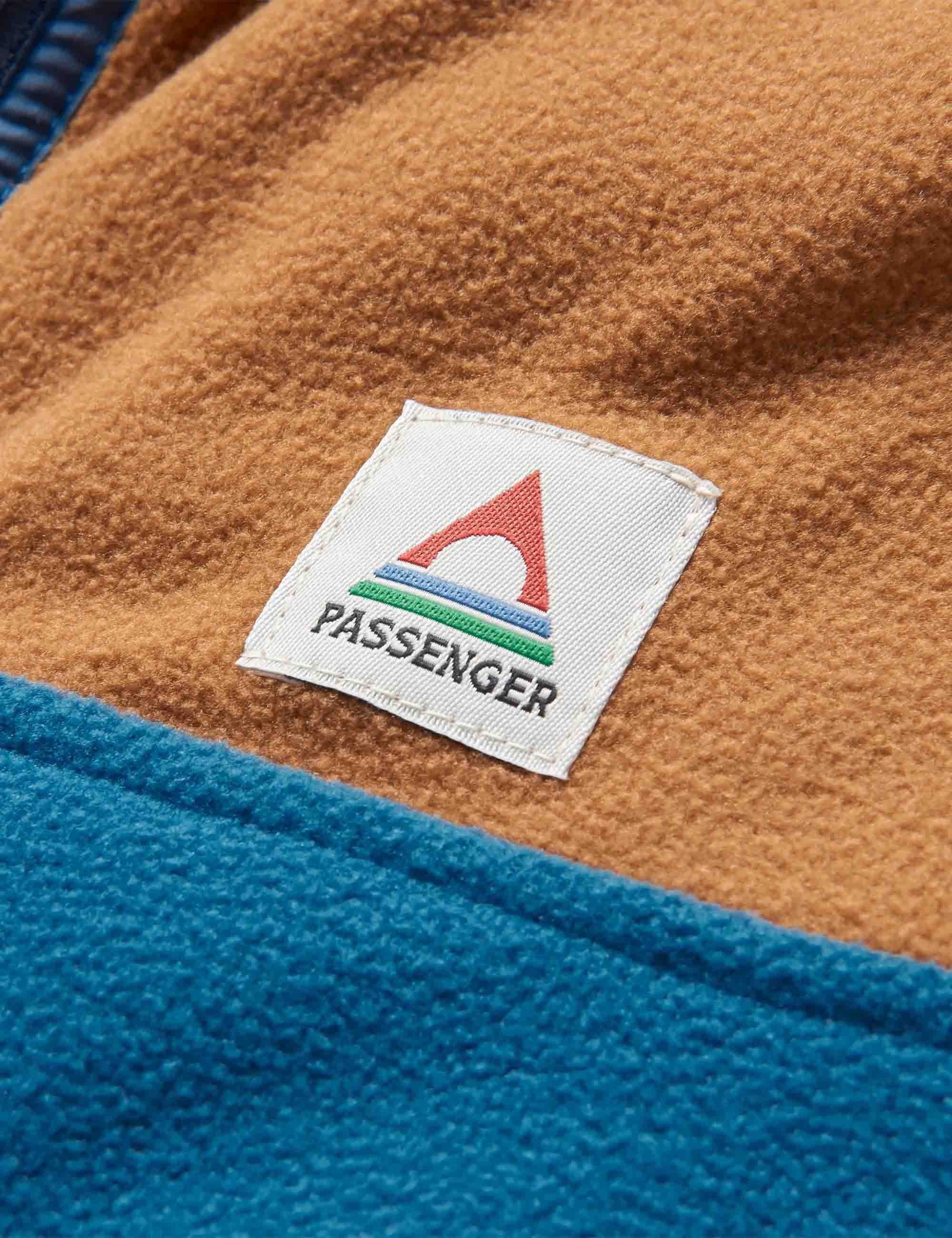 Set Off Polar 1/4 Zip Fleece - Toffee/Blue Steel - Image 3