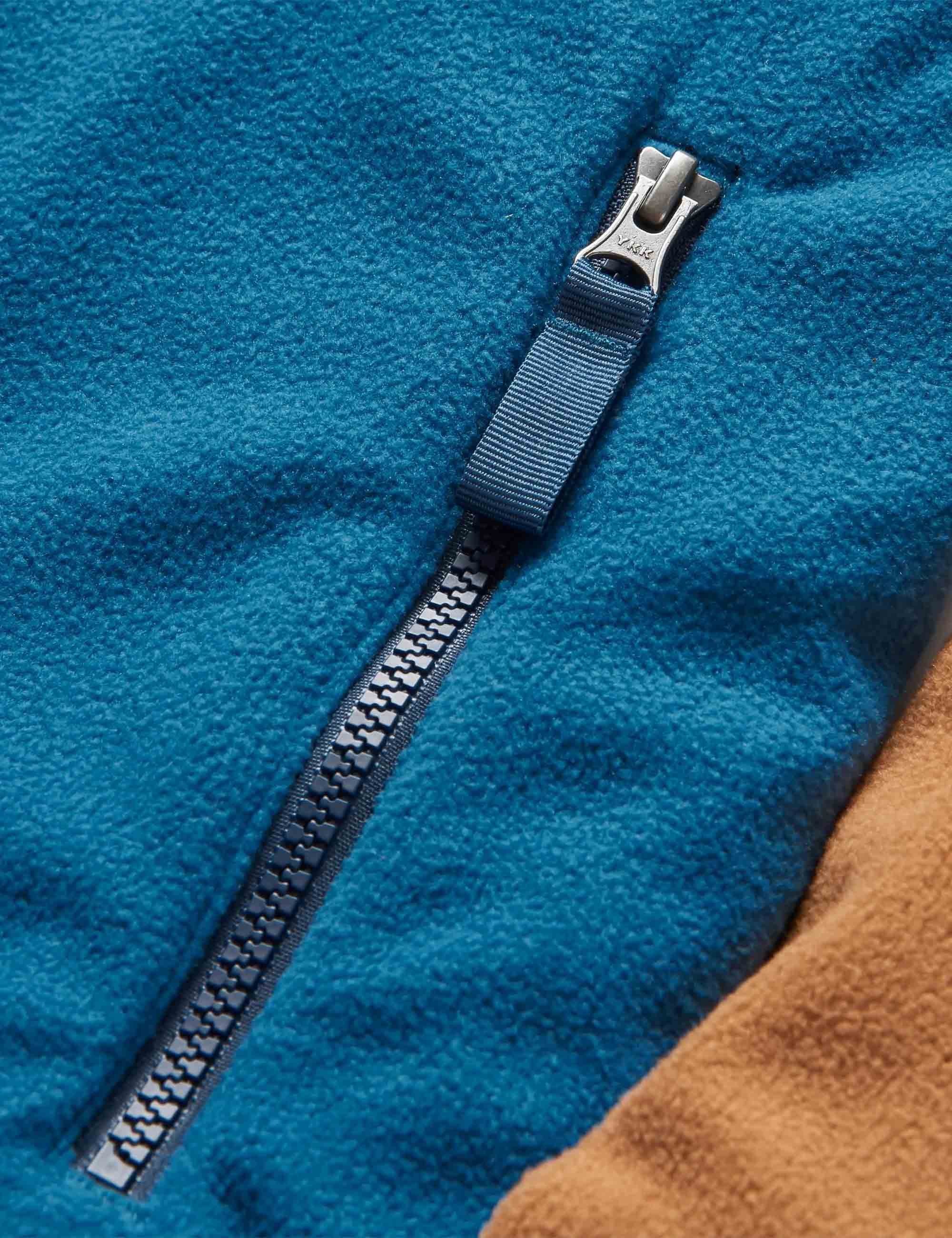 Set Off Polar 1/4 Zip Fleece - Toffee/Blue Steel - Image 5