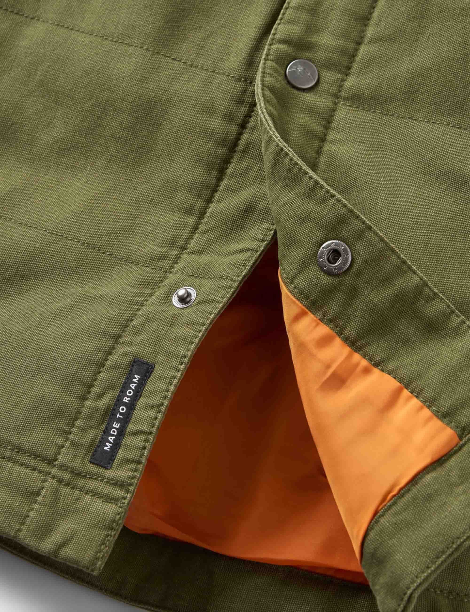 Taranaki Canvas Quilted Overshirt - Khaki - Image 6