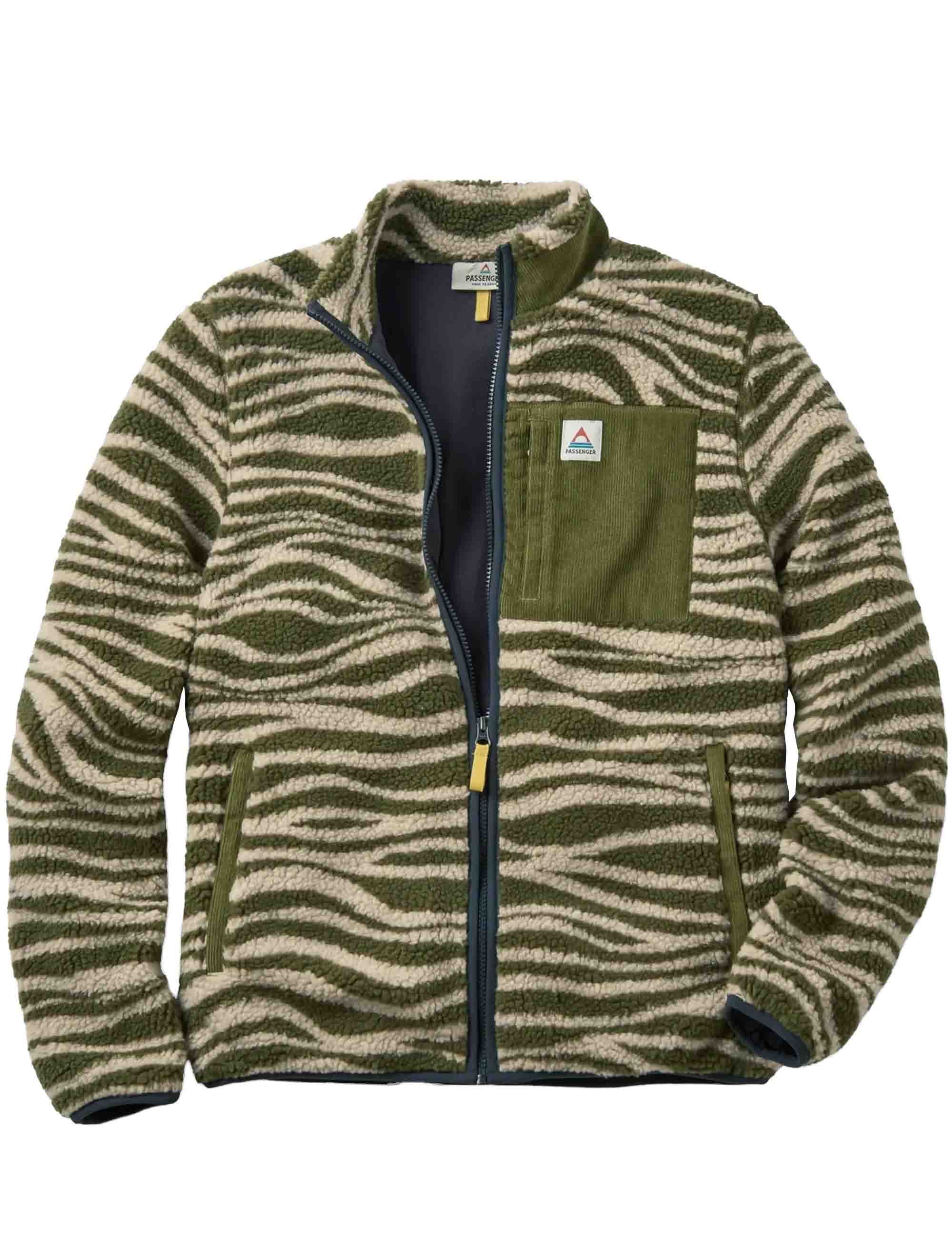Trekker Deep-Pile Sherpa Fleece Jacket - Strata Khaki