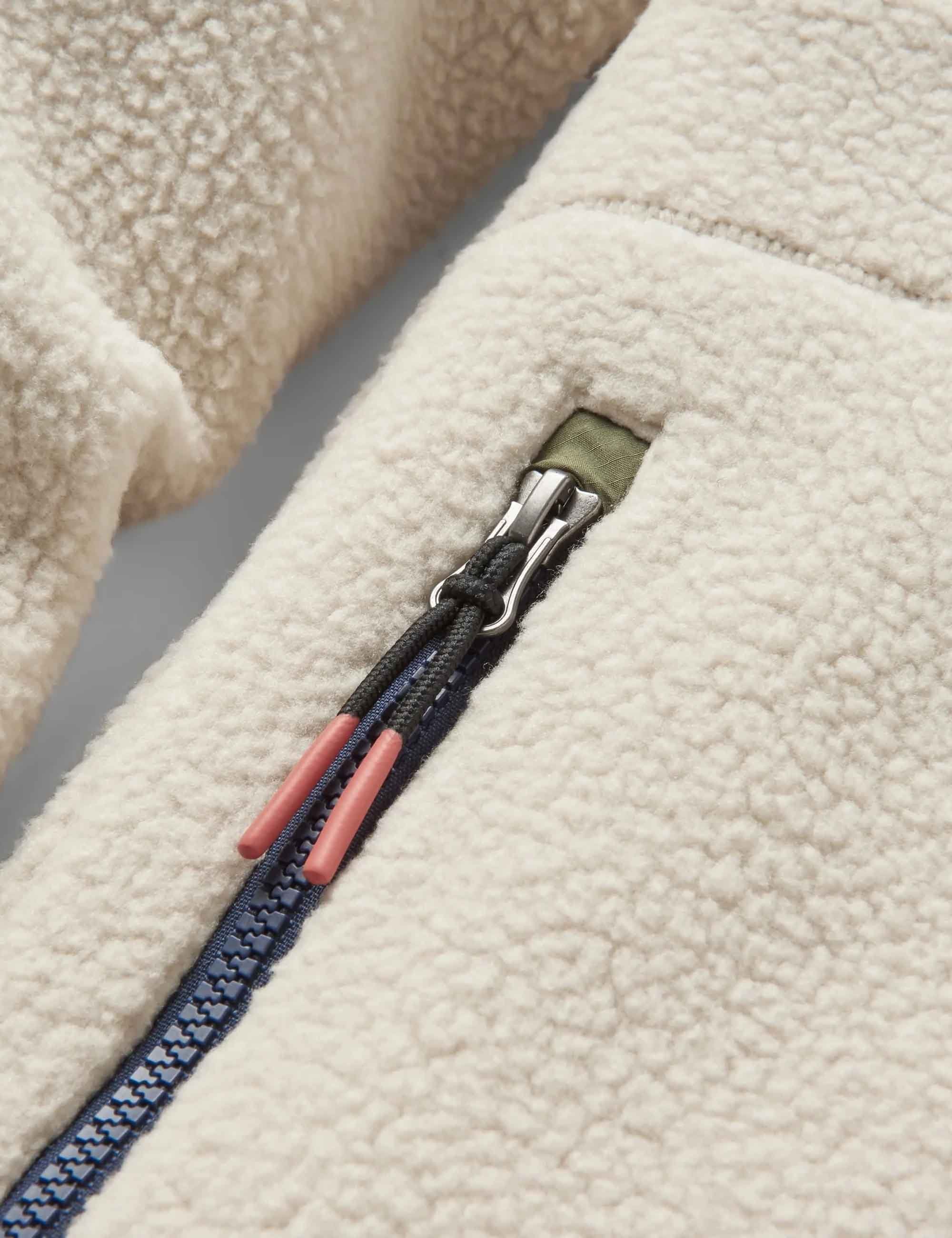 Ventura 1/2 Zip Sherpa Fleece - Oatmeal/Khaki - Image 3