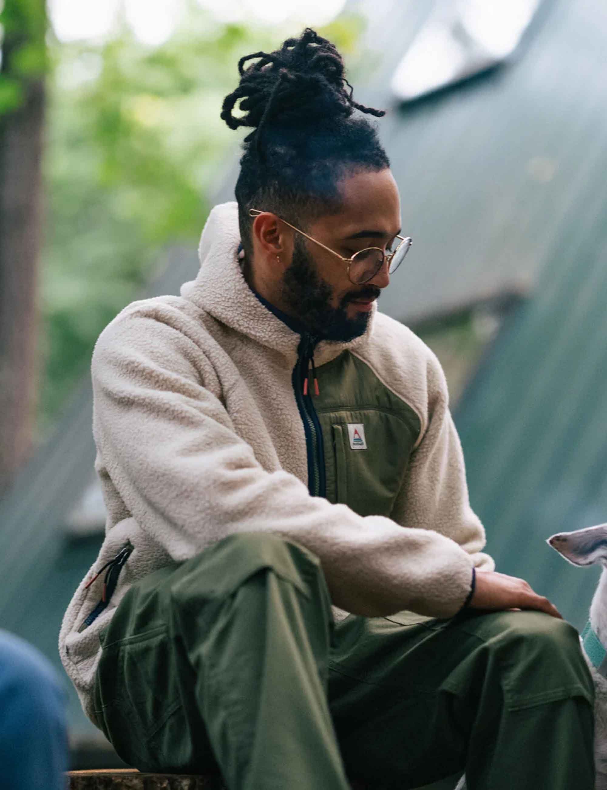 Ventura 1/2 Zip Sherpa Fleece - Oatmeal/Khaki - Image 4