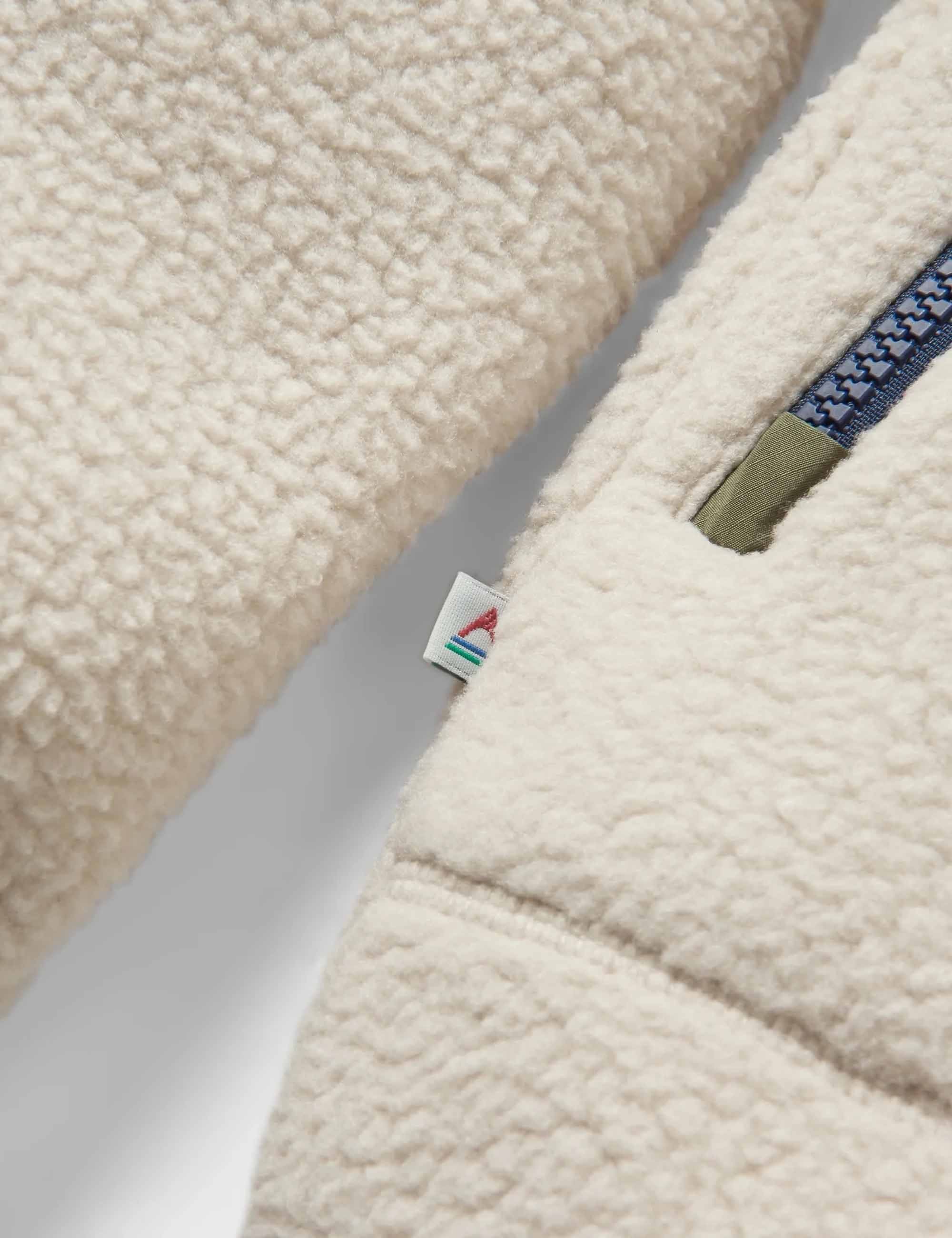 Ventura 1/2 Zip Sherpa Fleece - Oatmeal/Khaki - Image 5