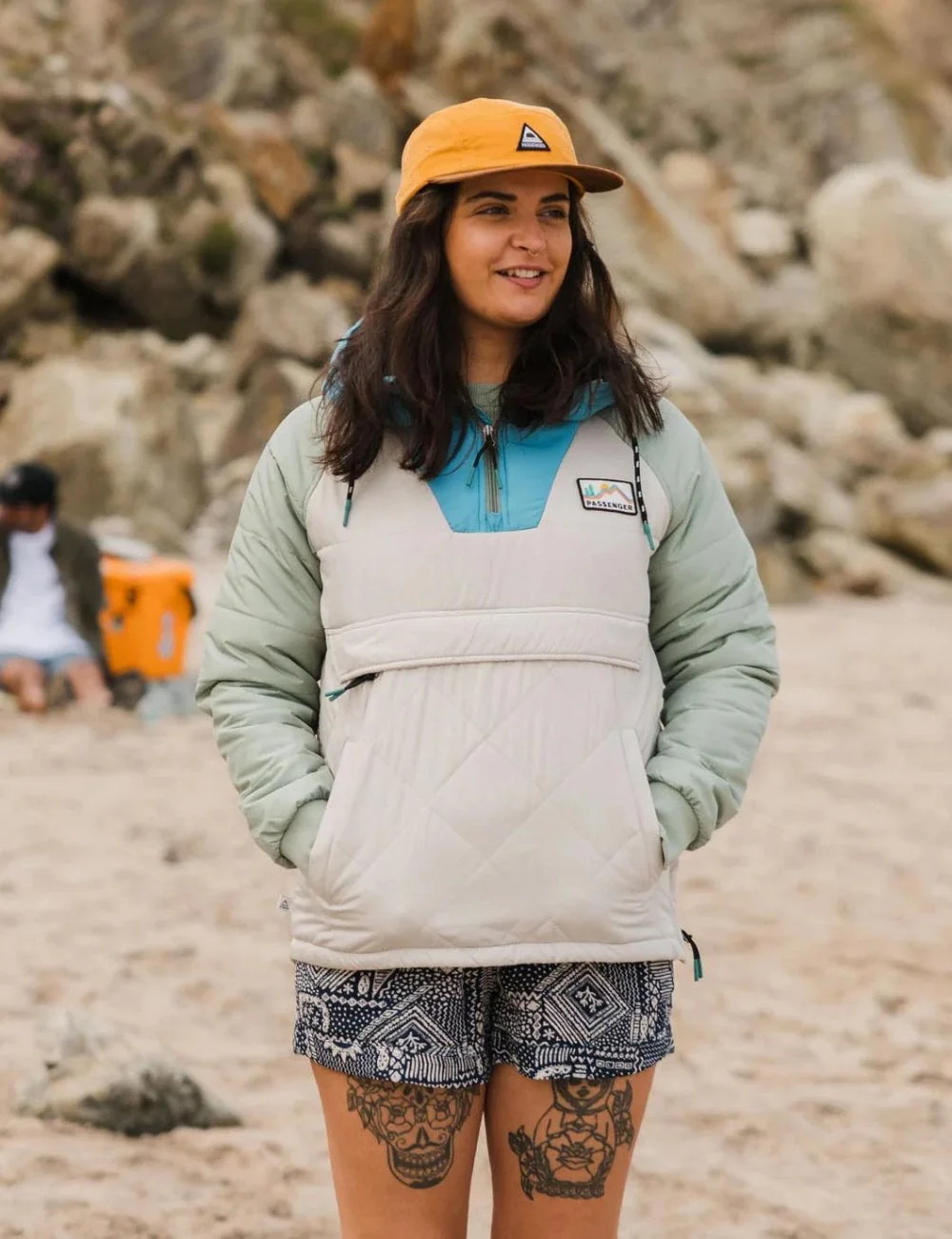 Women's Ocean 1/2 Zip Insulated Anorak - Pebble Grey - Image 2