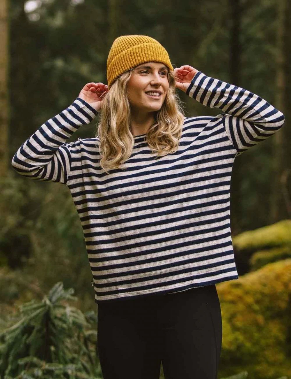 Women's Panorama Long Sleeve Stripe T-Shirt - Deep Navy - Image 2
