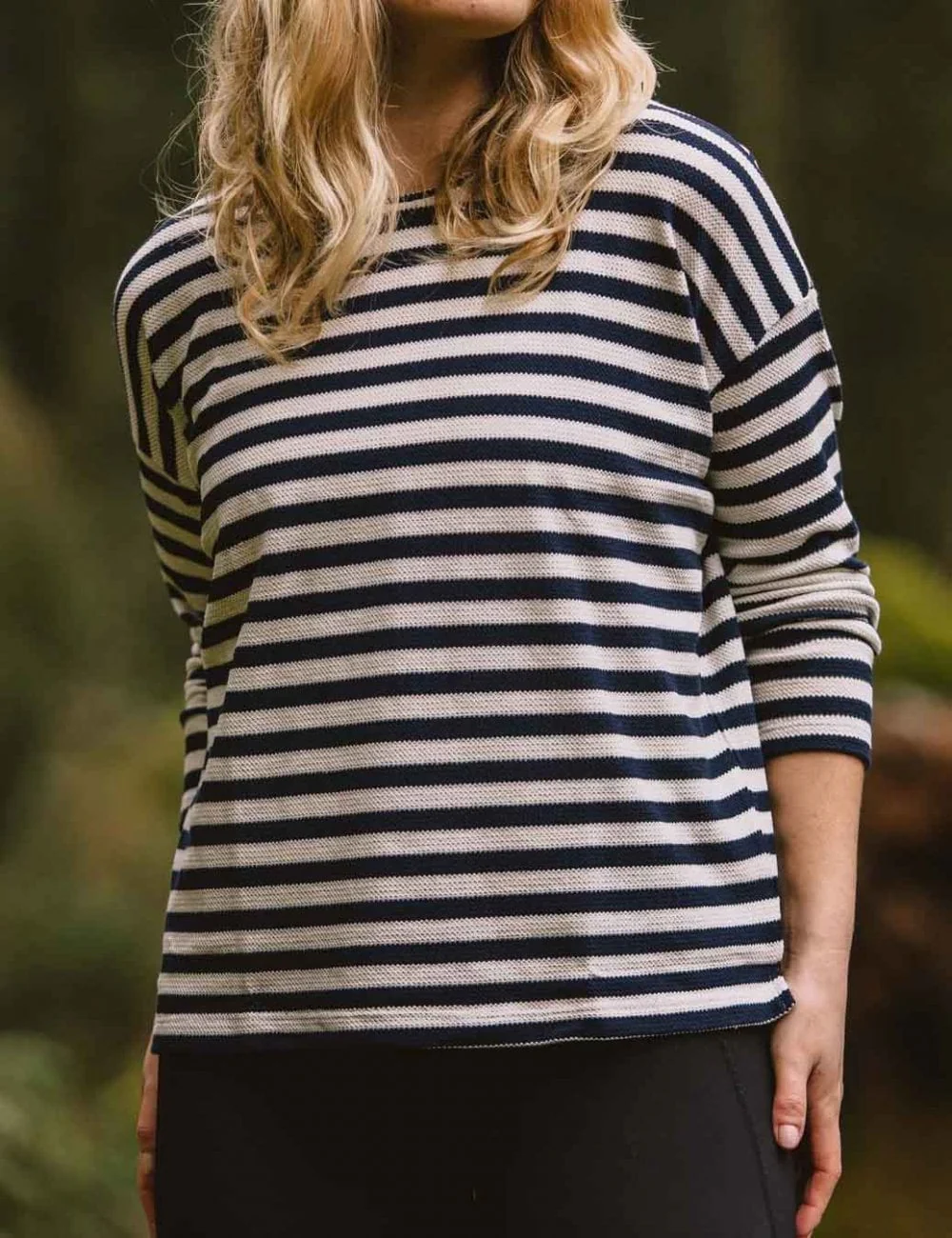 Women's Panorama Long Sleeve Stripe T-Shirt - Deep Navy - Image 7