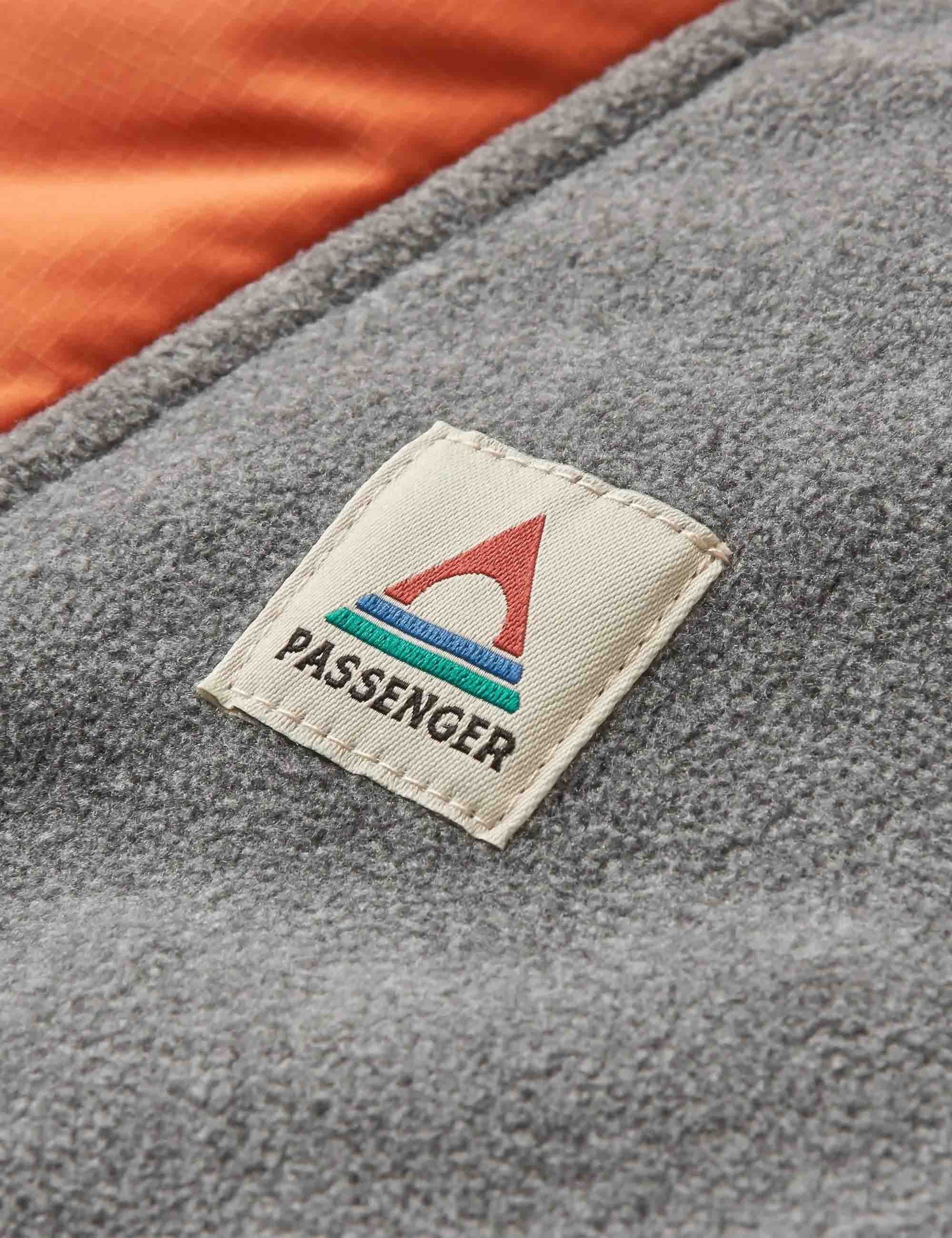 Woodland 1/2 Zip Hooded Polar Fleece - Grey Marl/Tidal Blue - Image 5