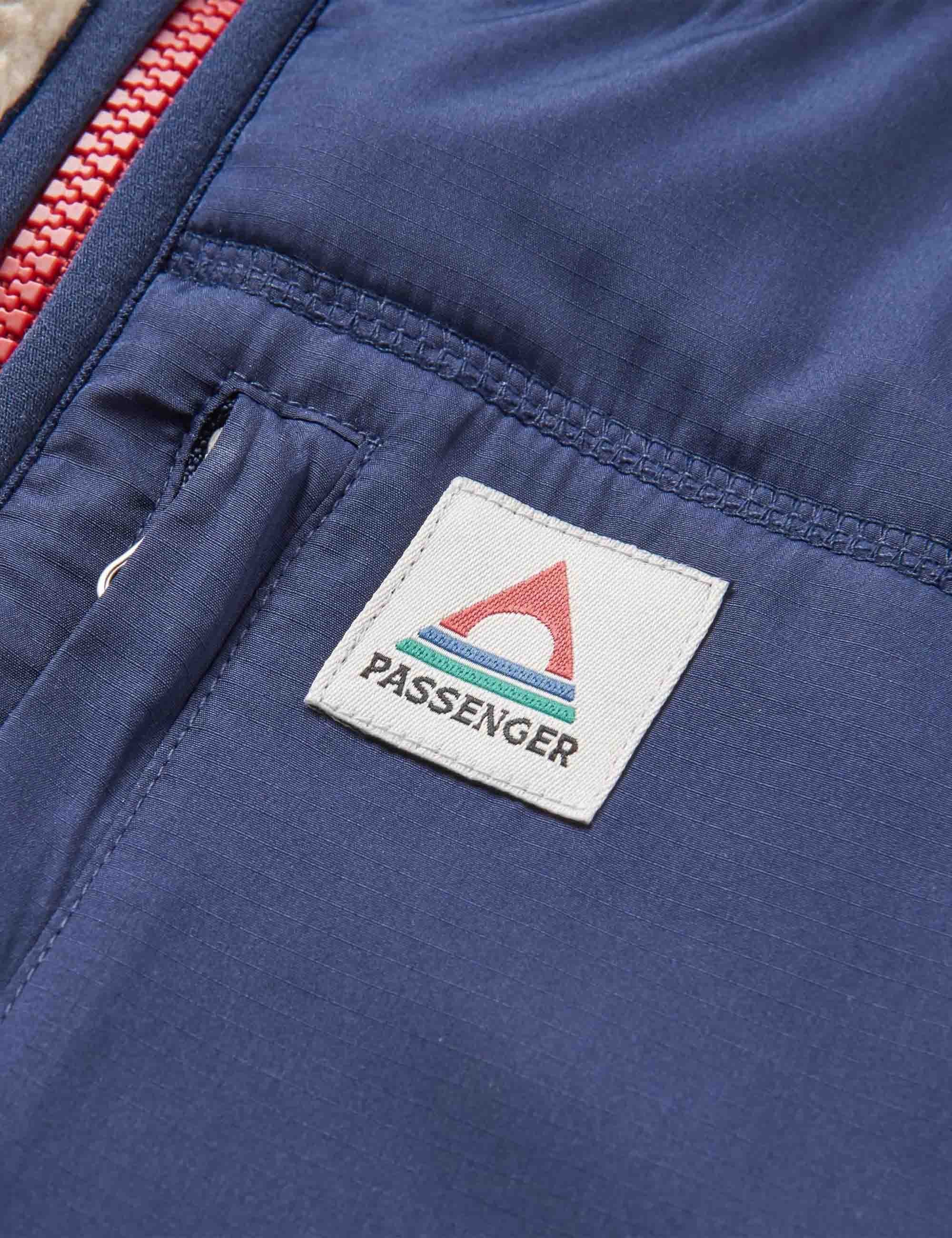 Woodland 1/2 Zip Hooded Polar Fleece - Grey Marl/Tidal Blue - Image 7
