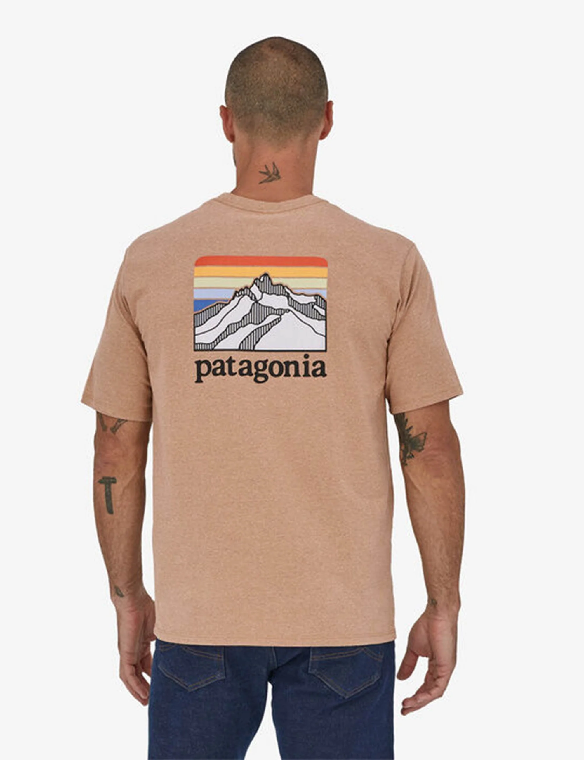 Line Logo Ridge Pocket Responsibili-T-Shirt - Dark Camel - Image 3