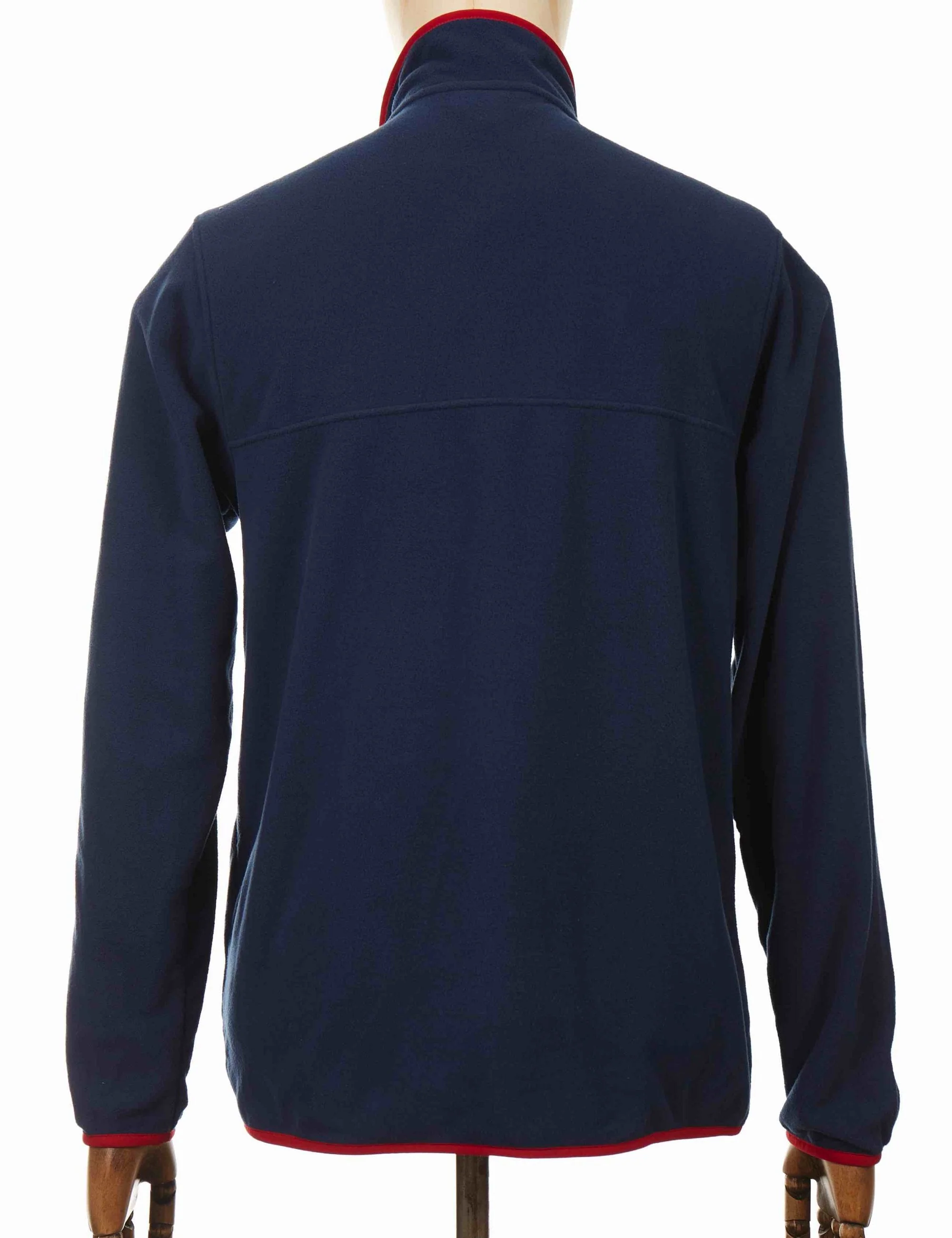 Micro D Snap-T Fleece Pullover - New Navy w/Classic Red - Image 2