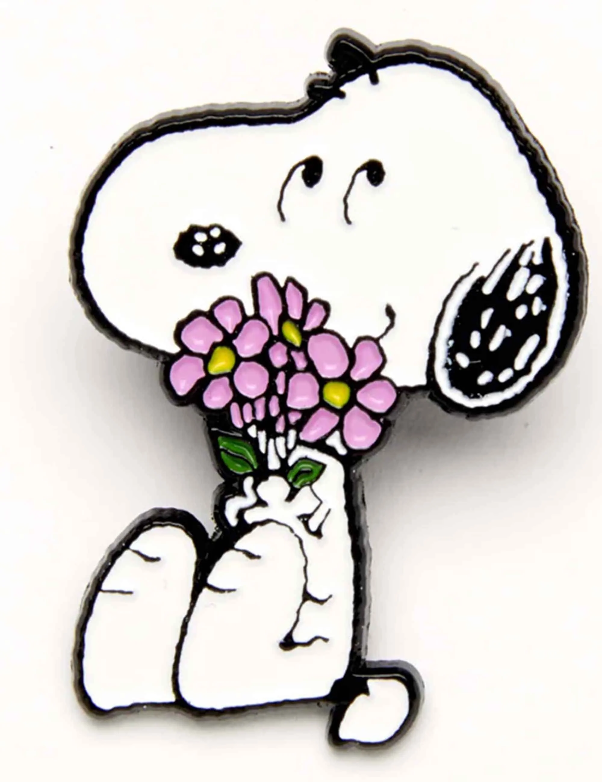 Snoopy Enamel Pin Badge - Give Hugs, Flowers - Image 2