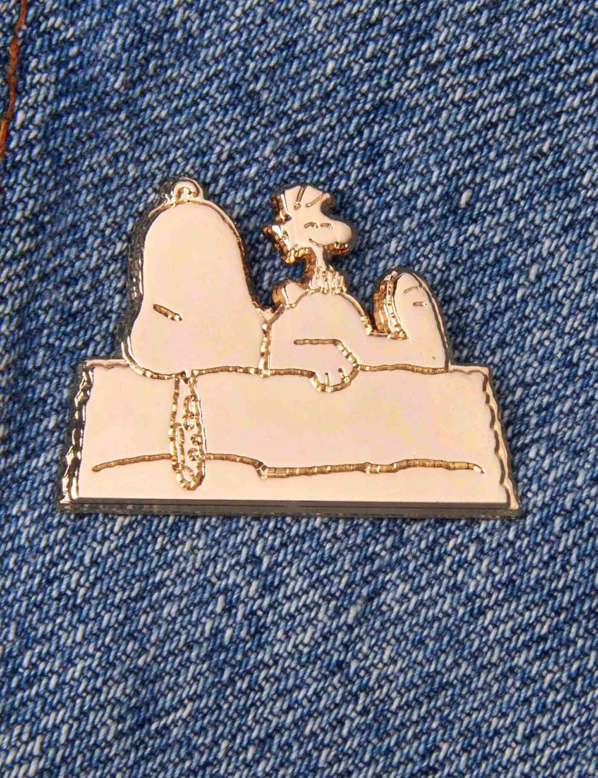 Snoopy Enamel Pin Badge - Gold, BFF - Image 2