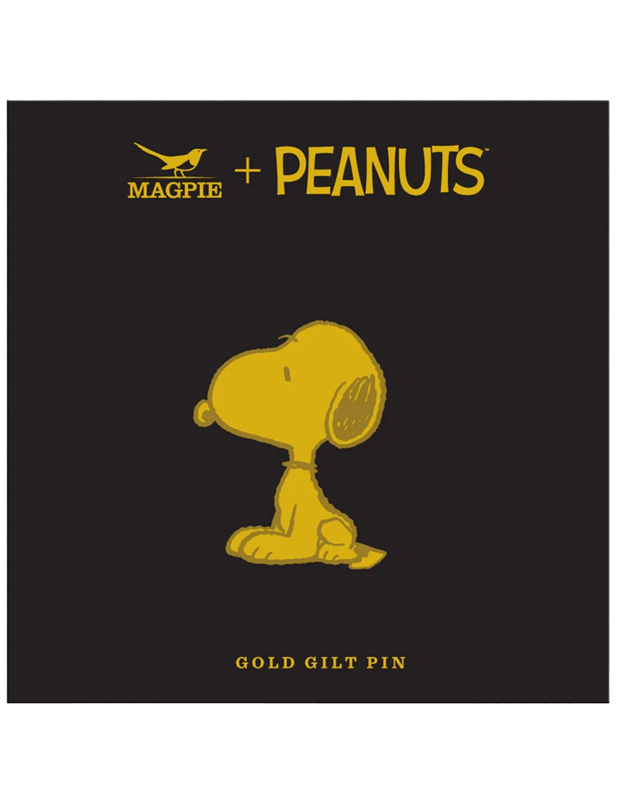 Snoopy Enamel Pin Badge - Gold, Sit Snoopy - Image 2