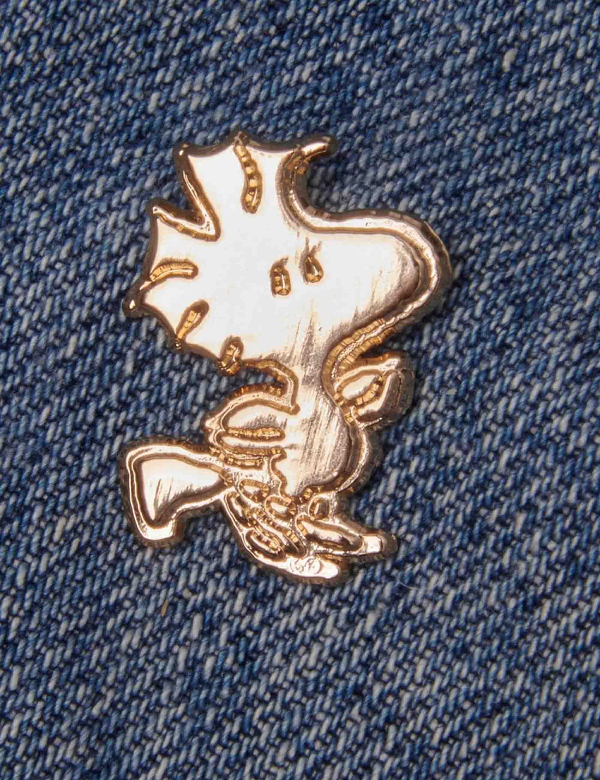 Snoopy Enamel Pin Badge - Gold, Woodstock In Flight - Image 2