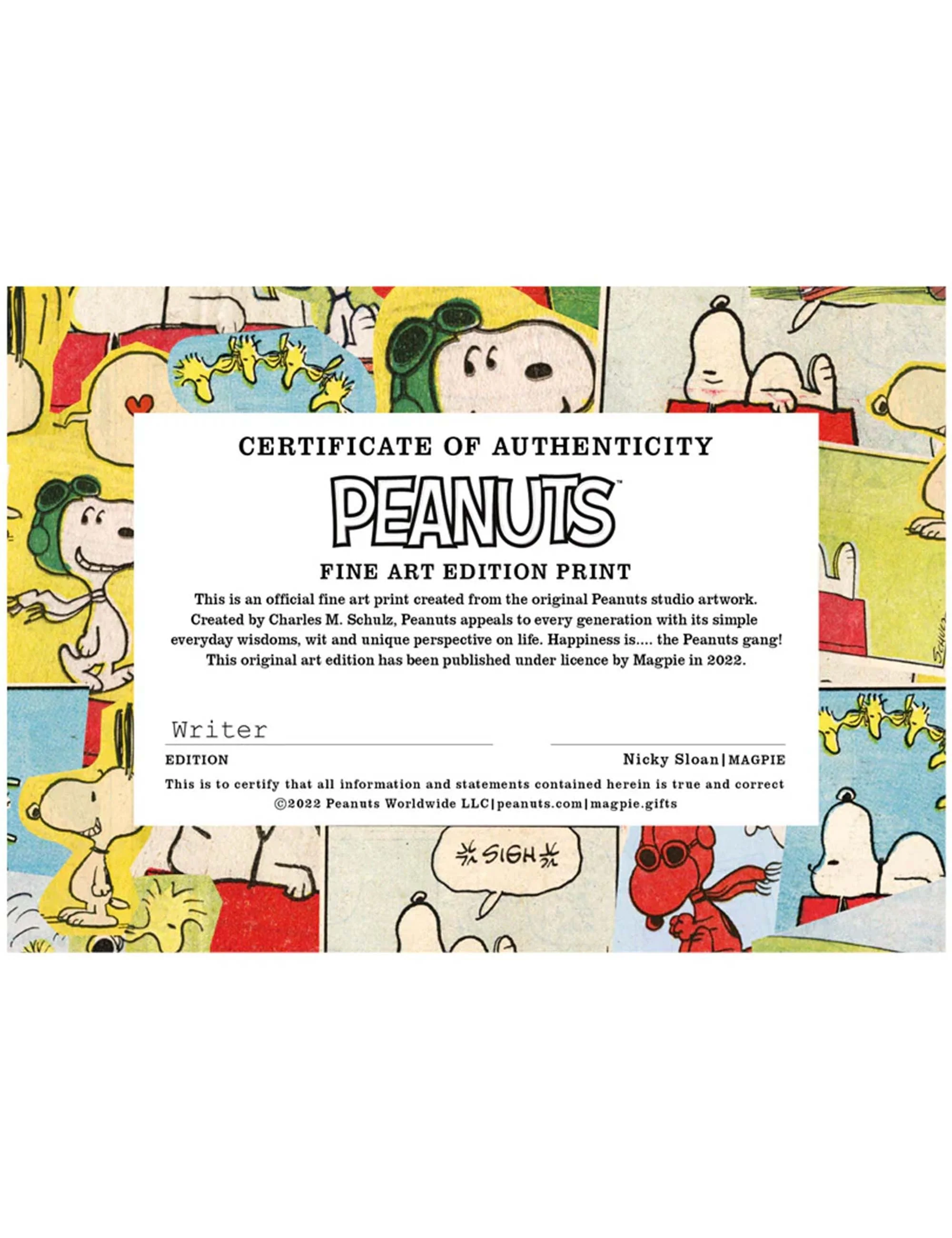 Snoopy Framed Art Print - Writer - Image 2