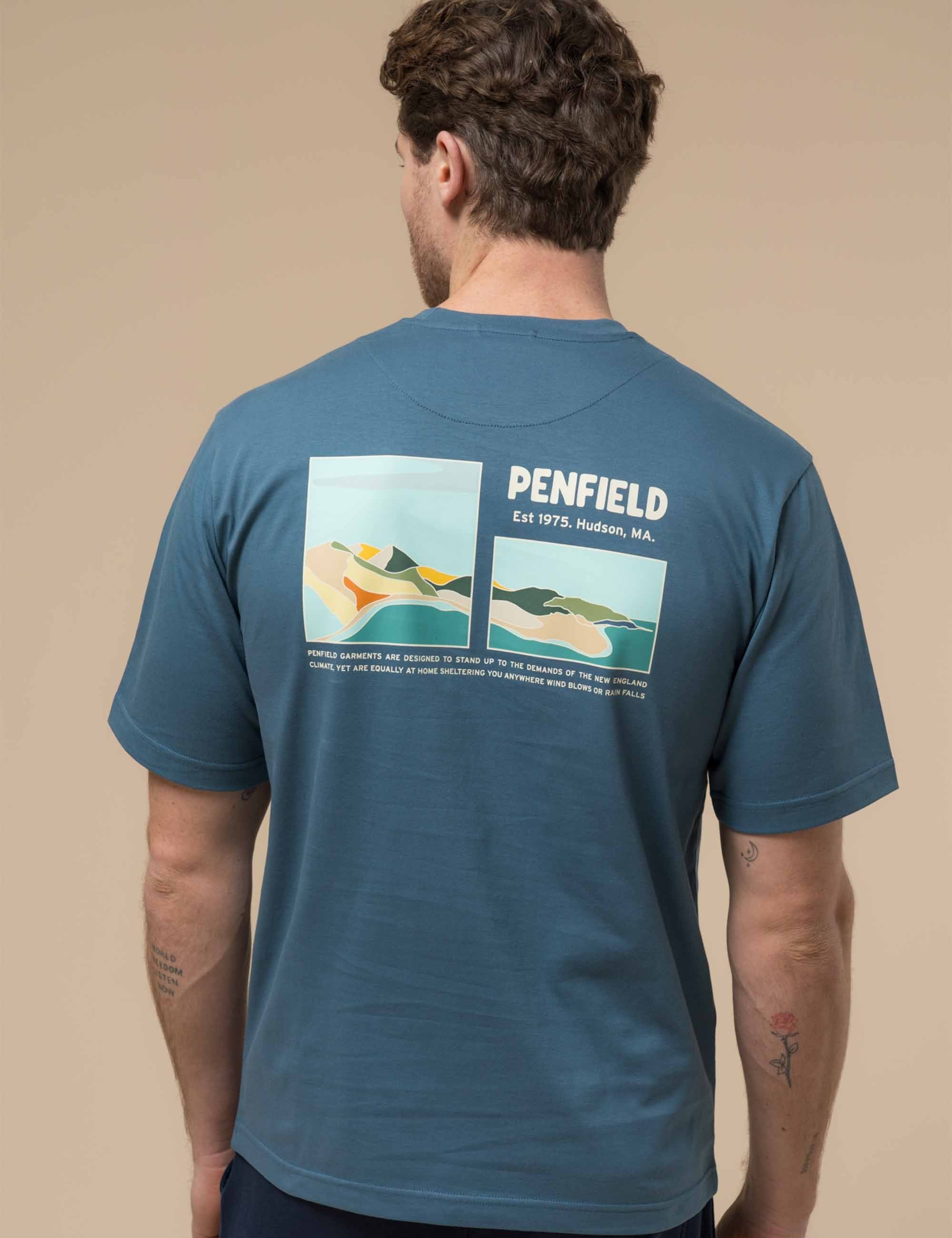 Block Landscape Gaphic T-Shirt - Blue Fusion - Image 2