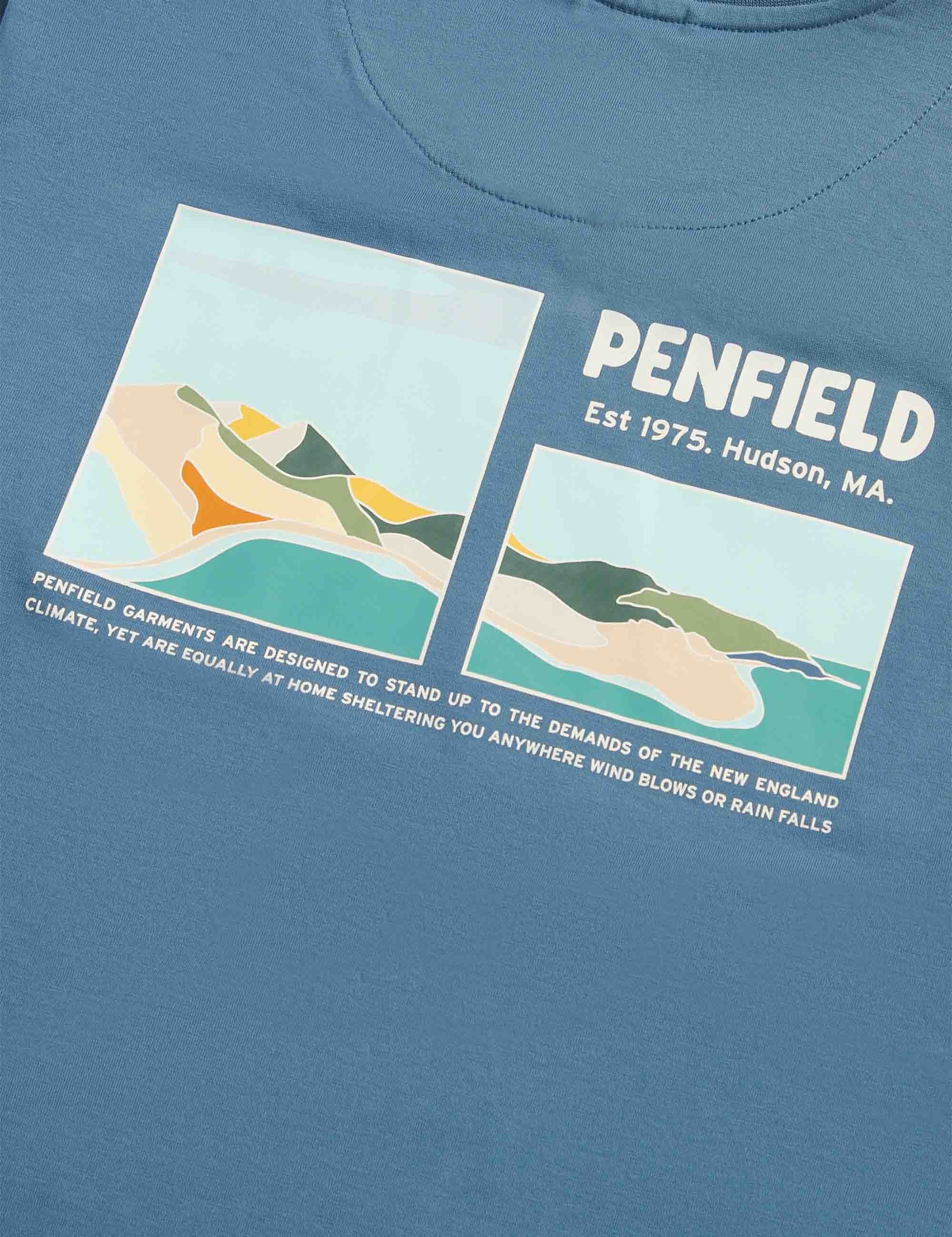 Block Landscape Gaphic T-Shirt - Blue Fusion - Image 3