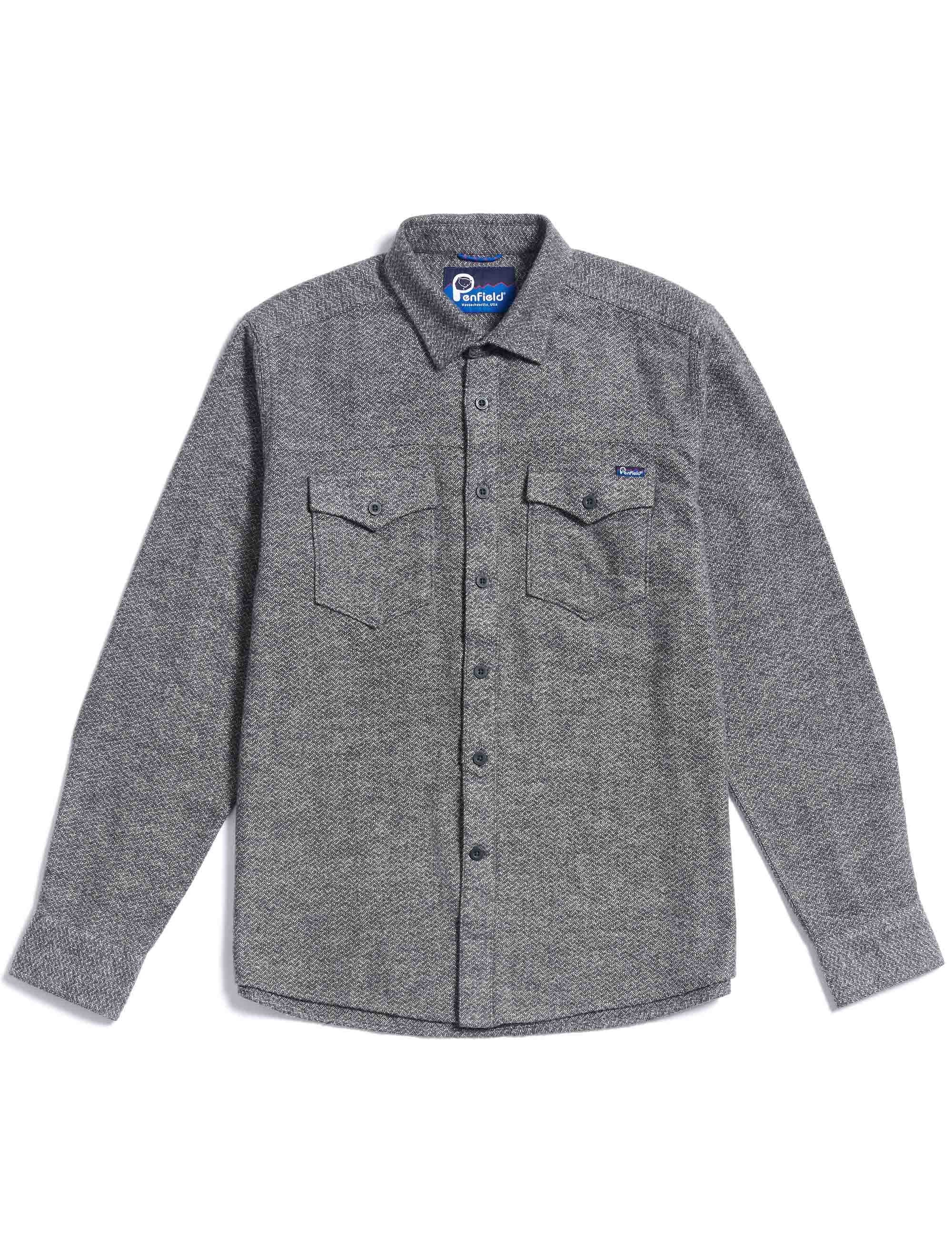 Brushed Textured Overshirt - Mid Grey Heather