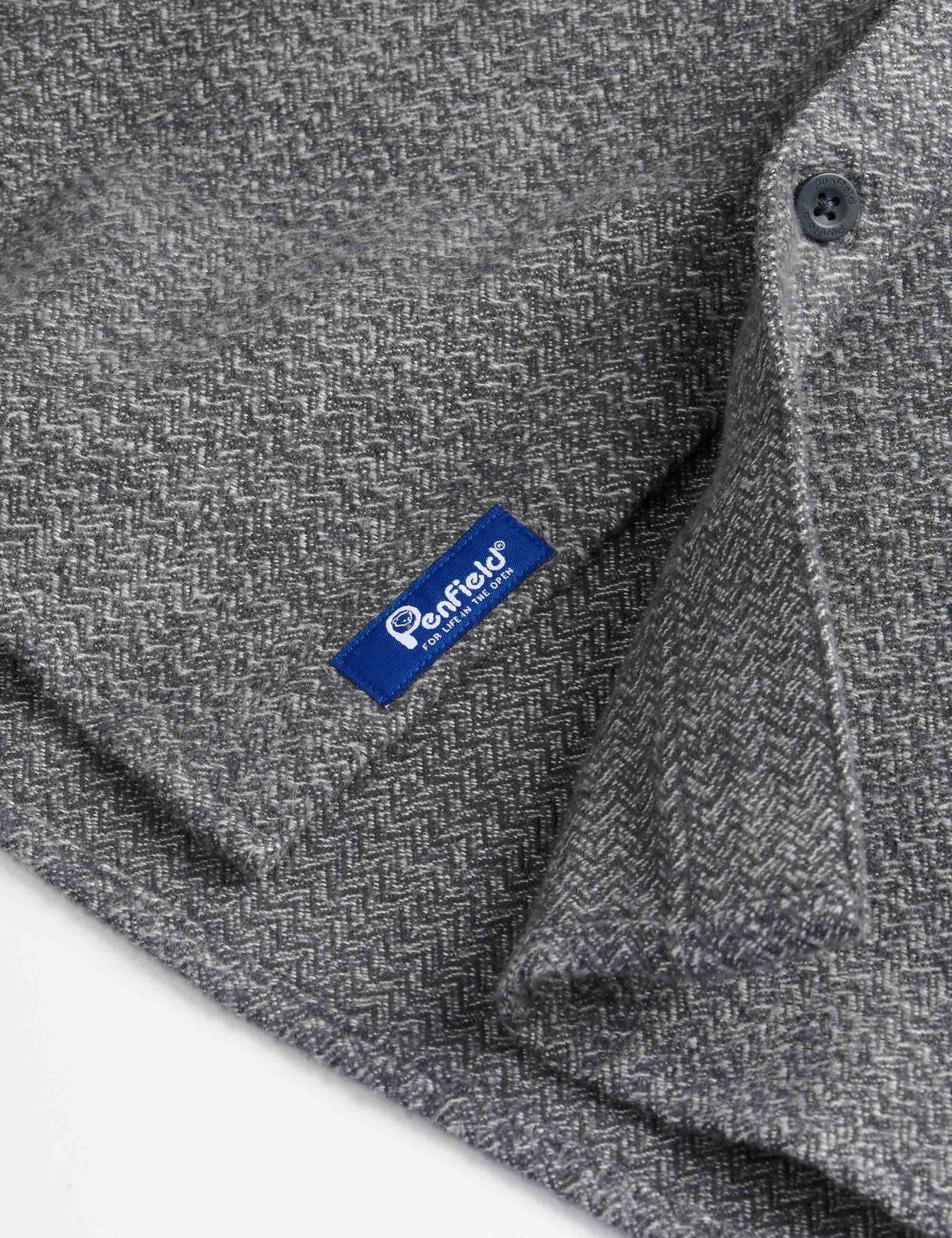 Brushed Textured Overshirt - Mid Grey Heather - Image 3