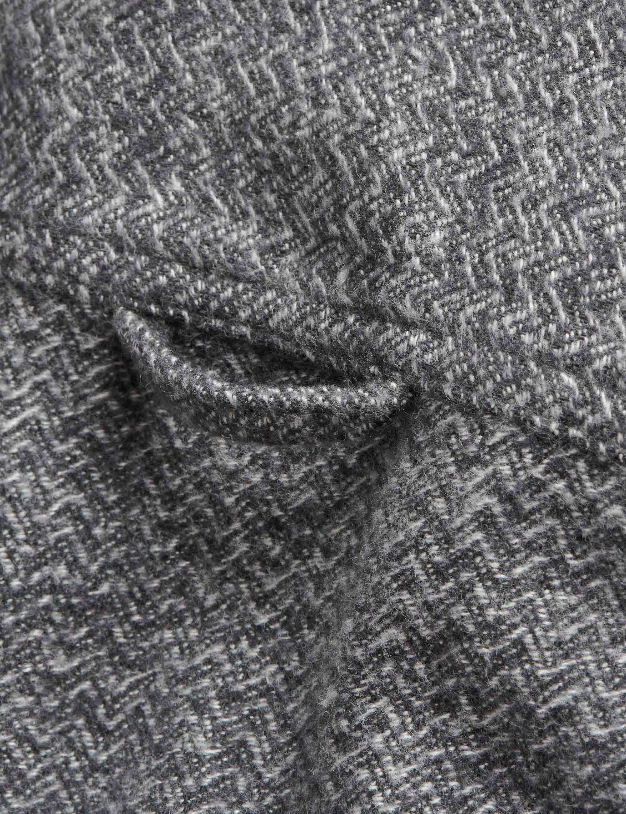 Brushed Textured Overshirt - Mid Grey Heather - Image 5