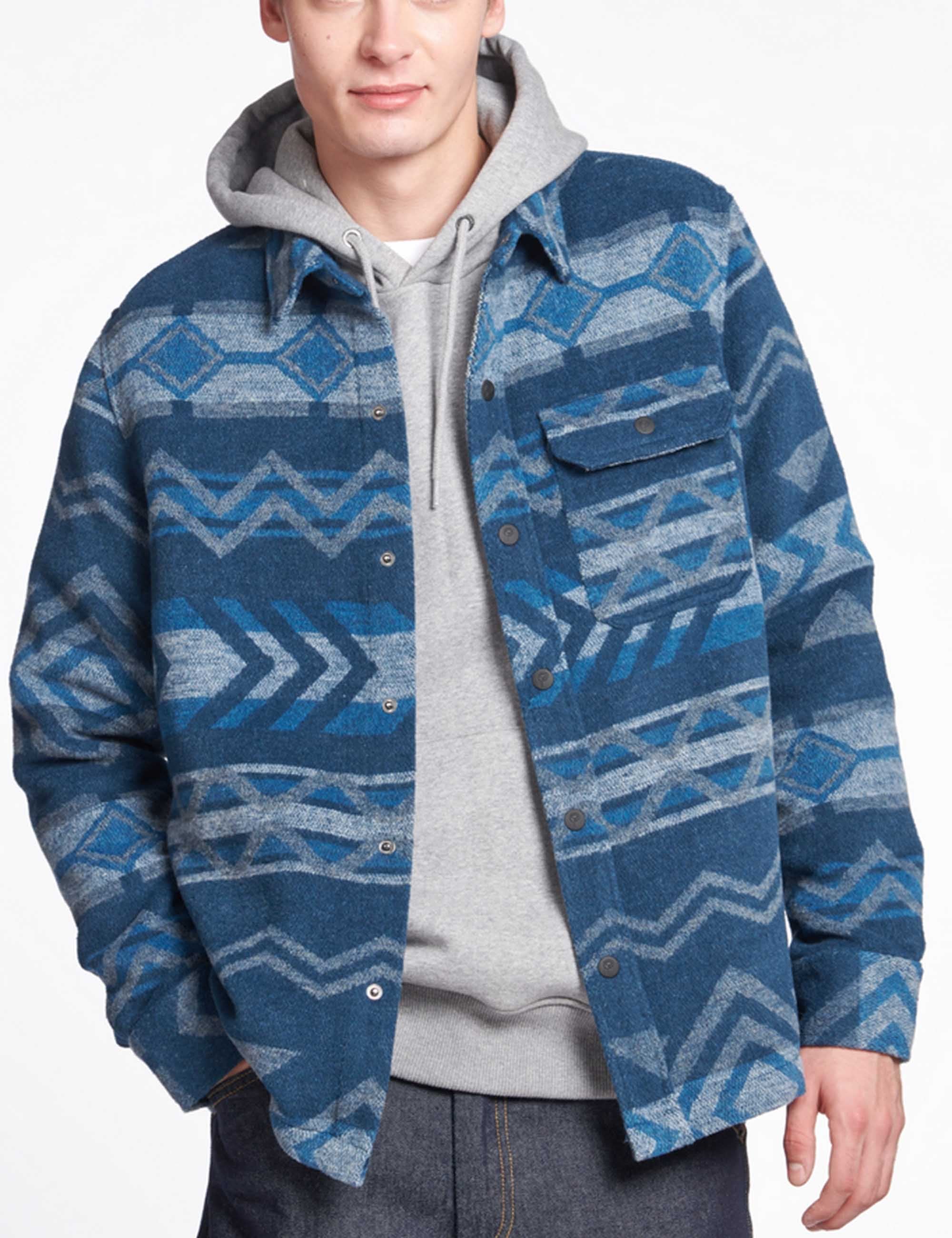 Geo Brushed Shirt - Teal - Image 2