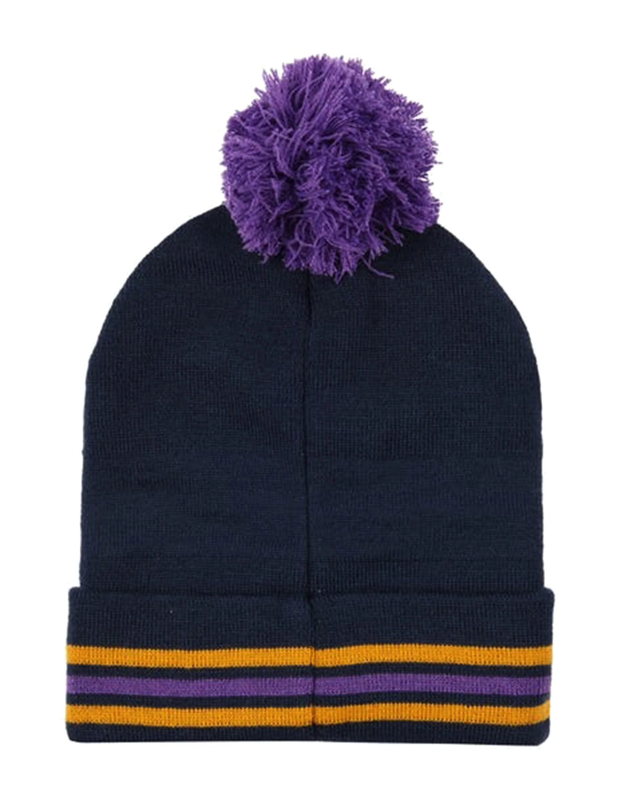Intarsia Pom Beanie Hat - Navy Blazer - Image 2