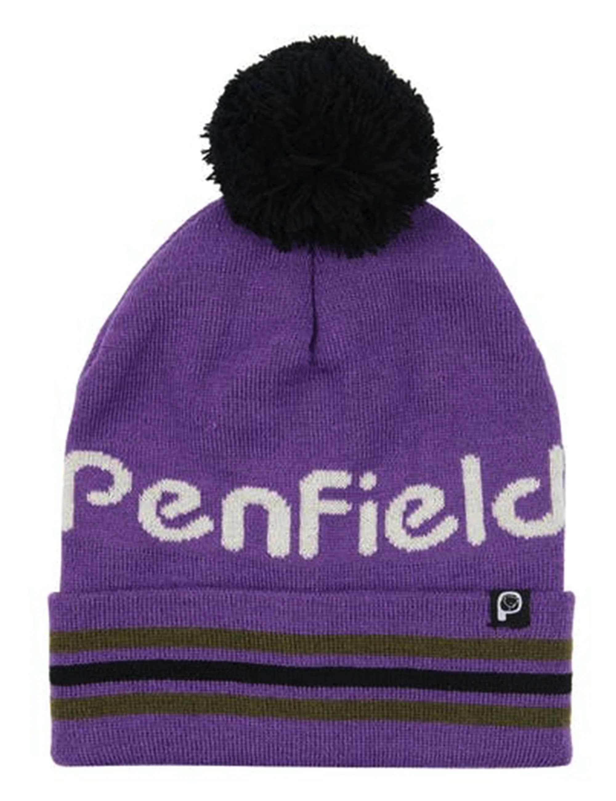 Intarsia Pom Beanie Hat - Pansy