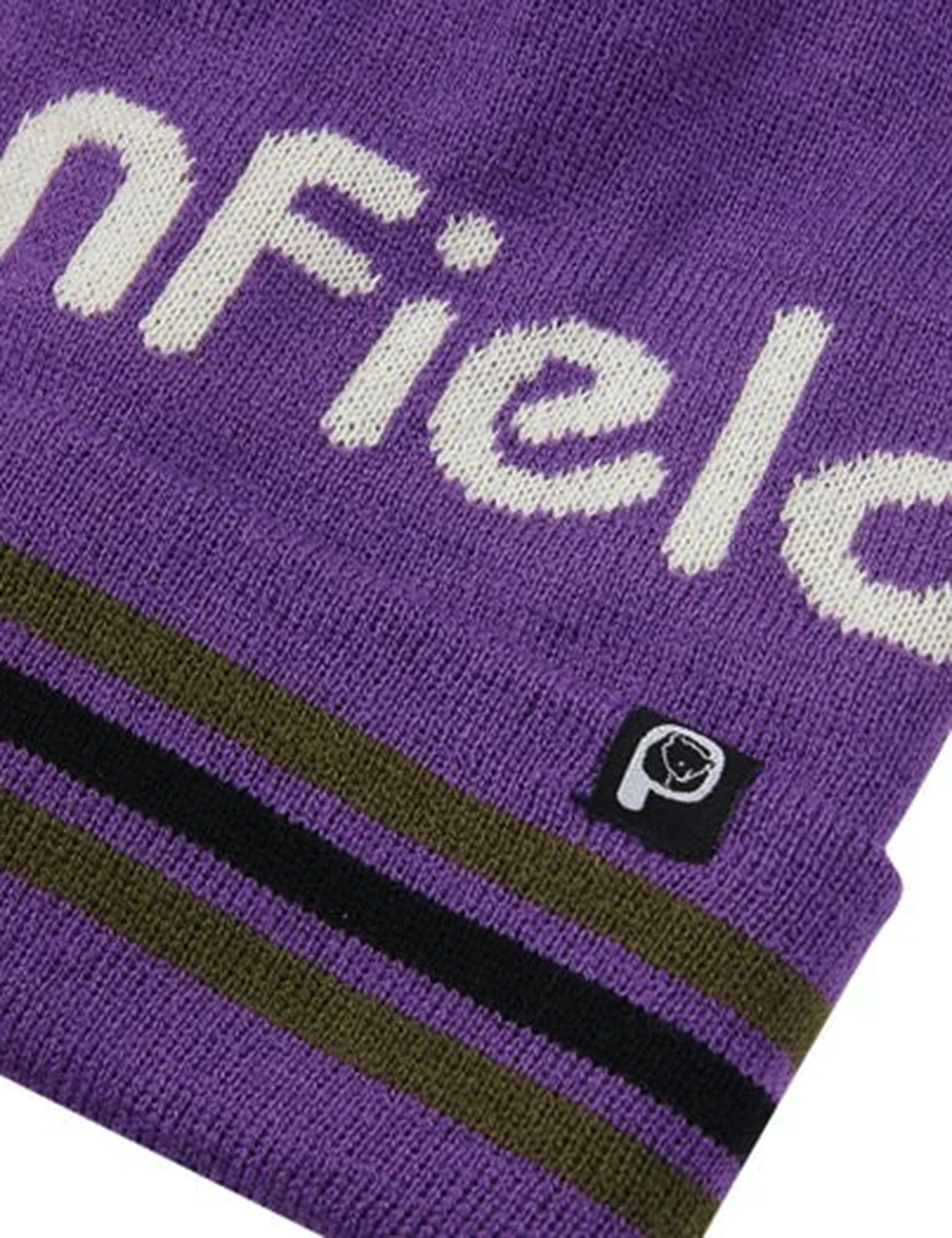 Intarsia Pom Beanie Hat - Pansy - Image 3