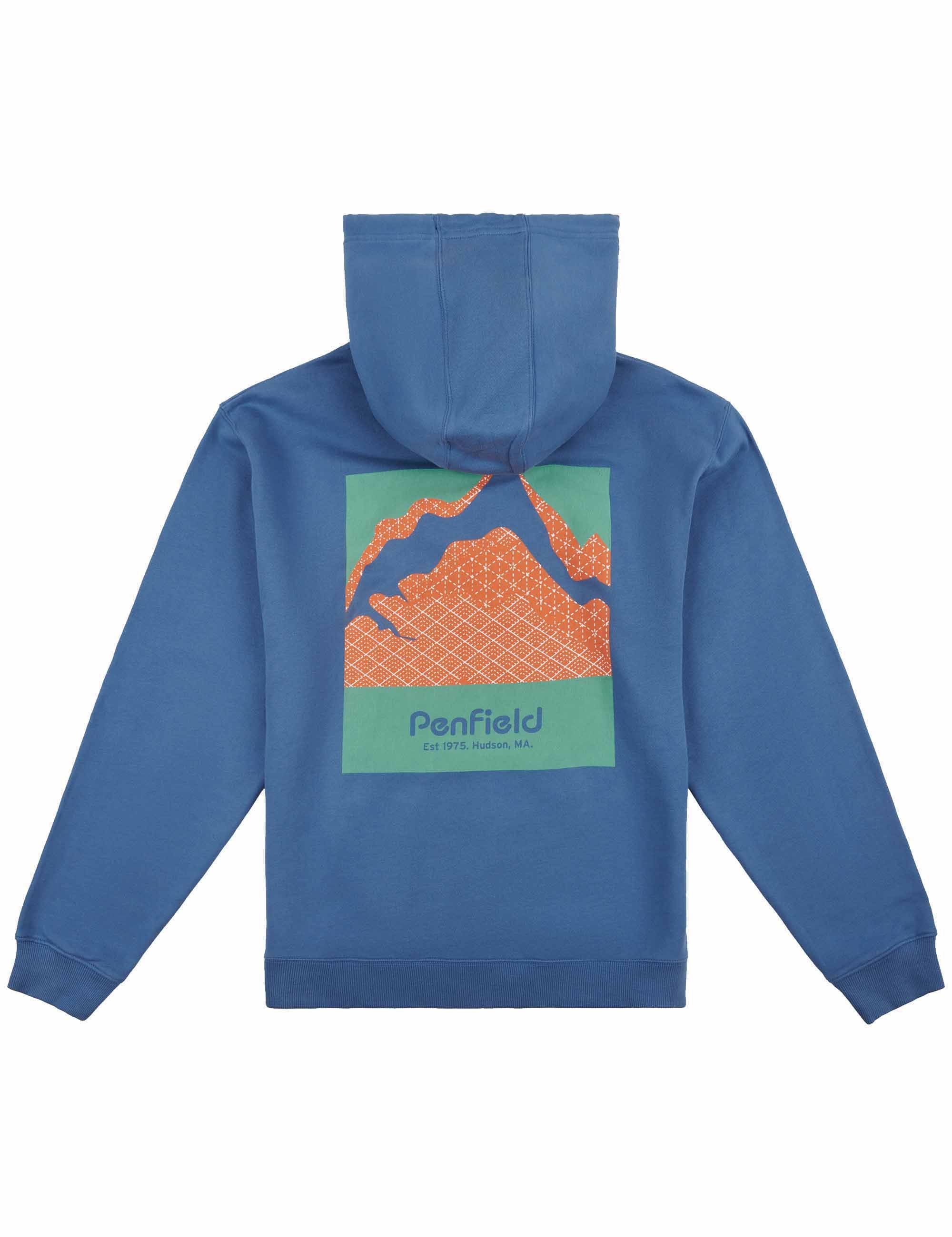 Mountain Back Print Hooded Sweat - Blue Horizon