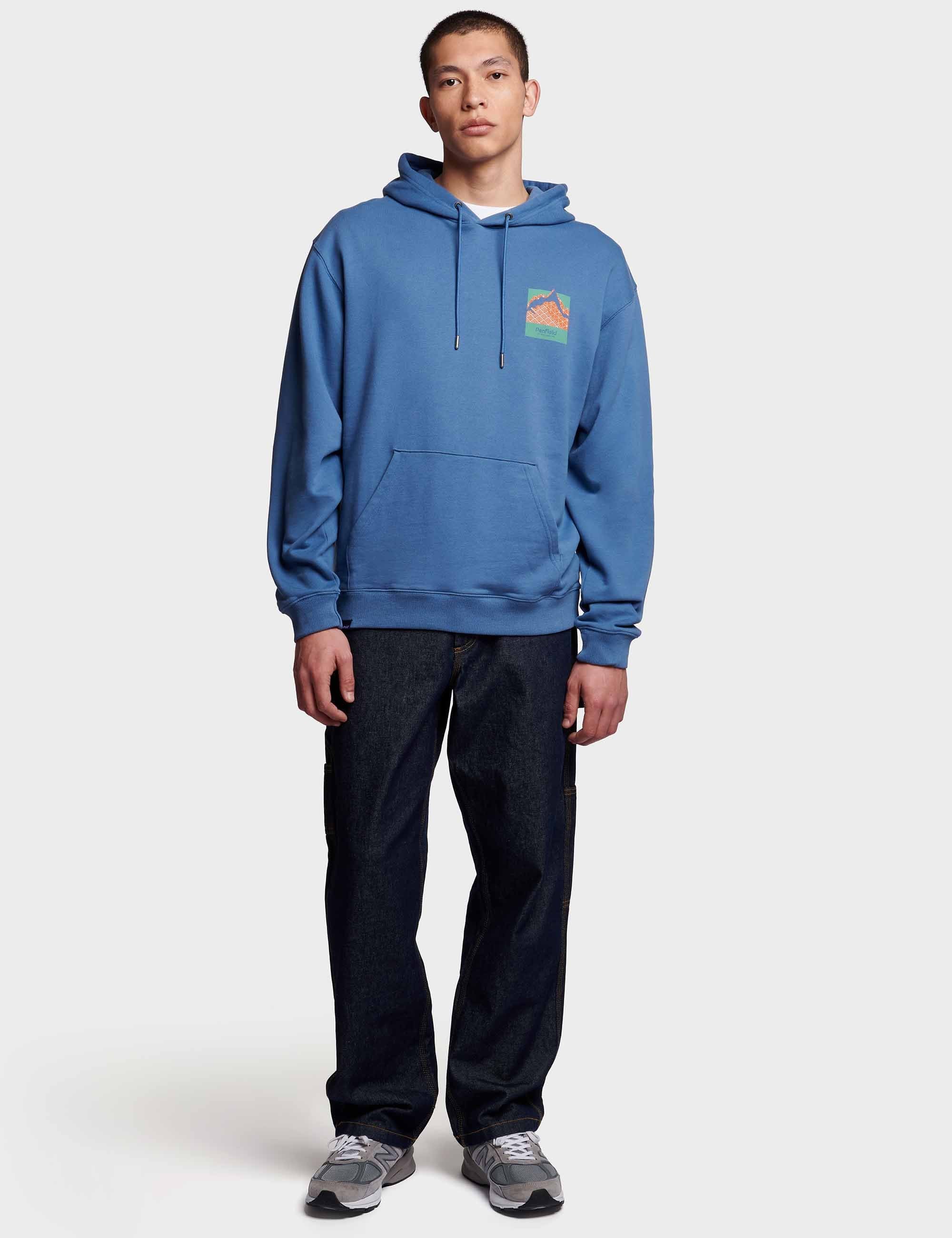 Mountain Back Print Hooded Sweat - Blue Horizon - Image 5