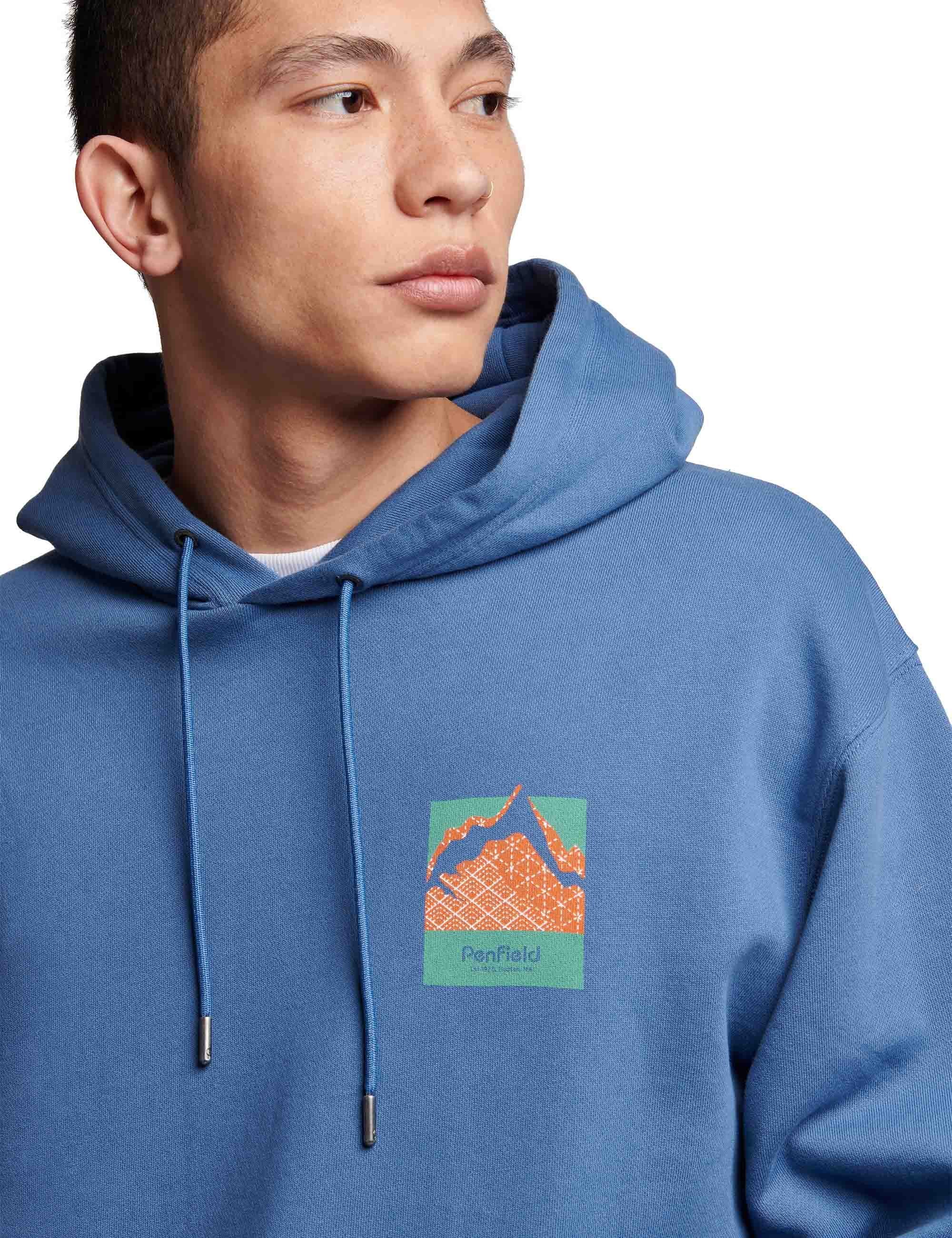 Mountain Back Print Hooded Sweat - Blue Horizon - Image 6