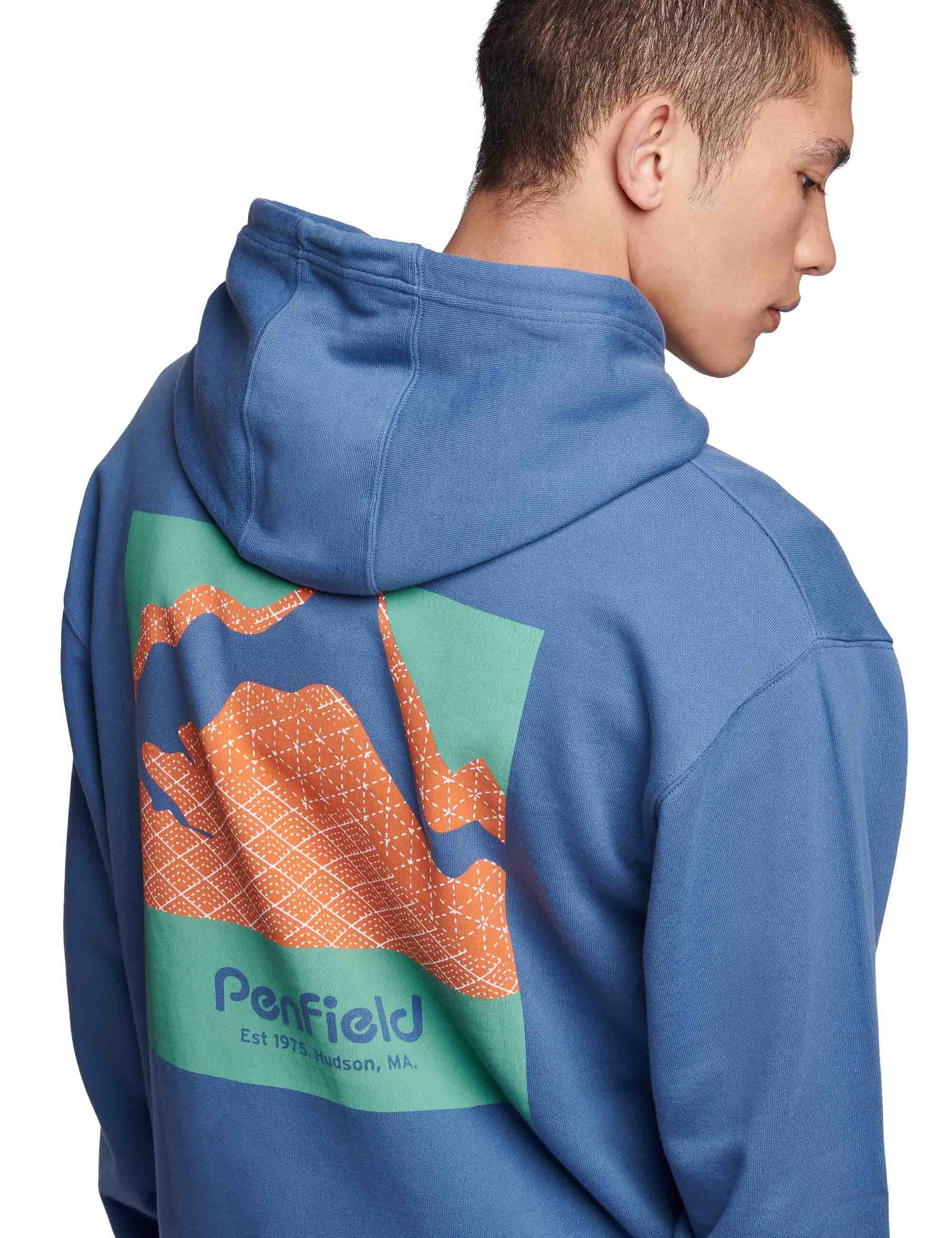 Mountain Back Print Hooded Sweat - Blue Horizon - Image 7
