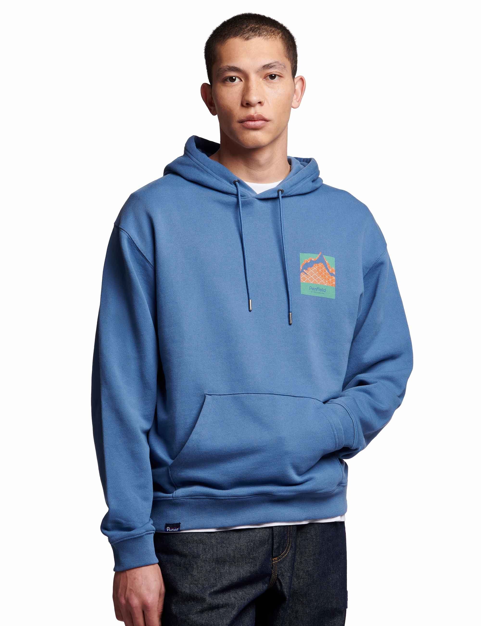 Mountain Back Print Hooded Sweat - Blue Horizon - Image 8