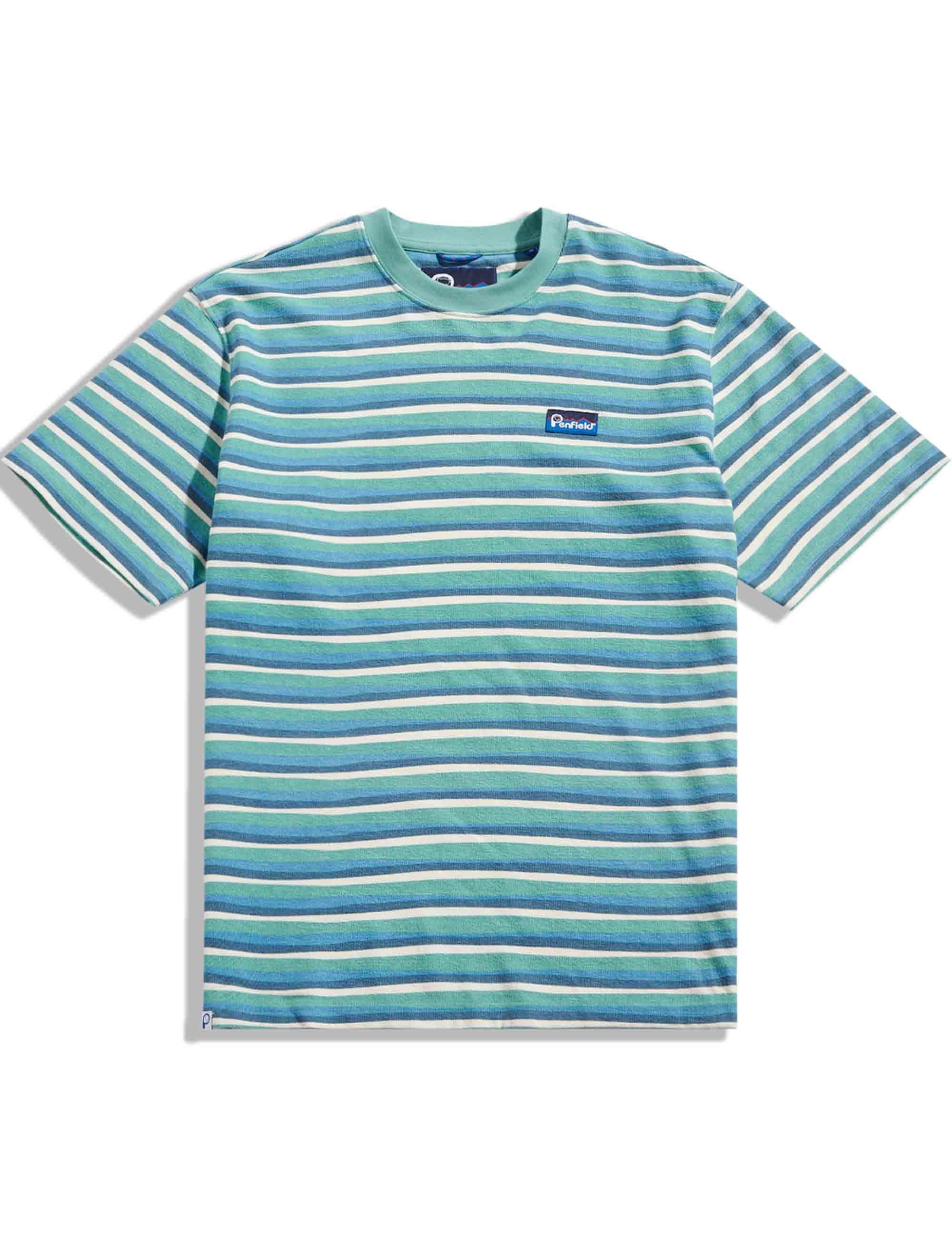 Wave Textured Stripe T-Shirt - Dusty Turquoise