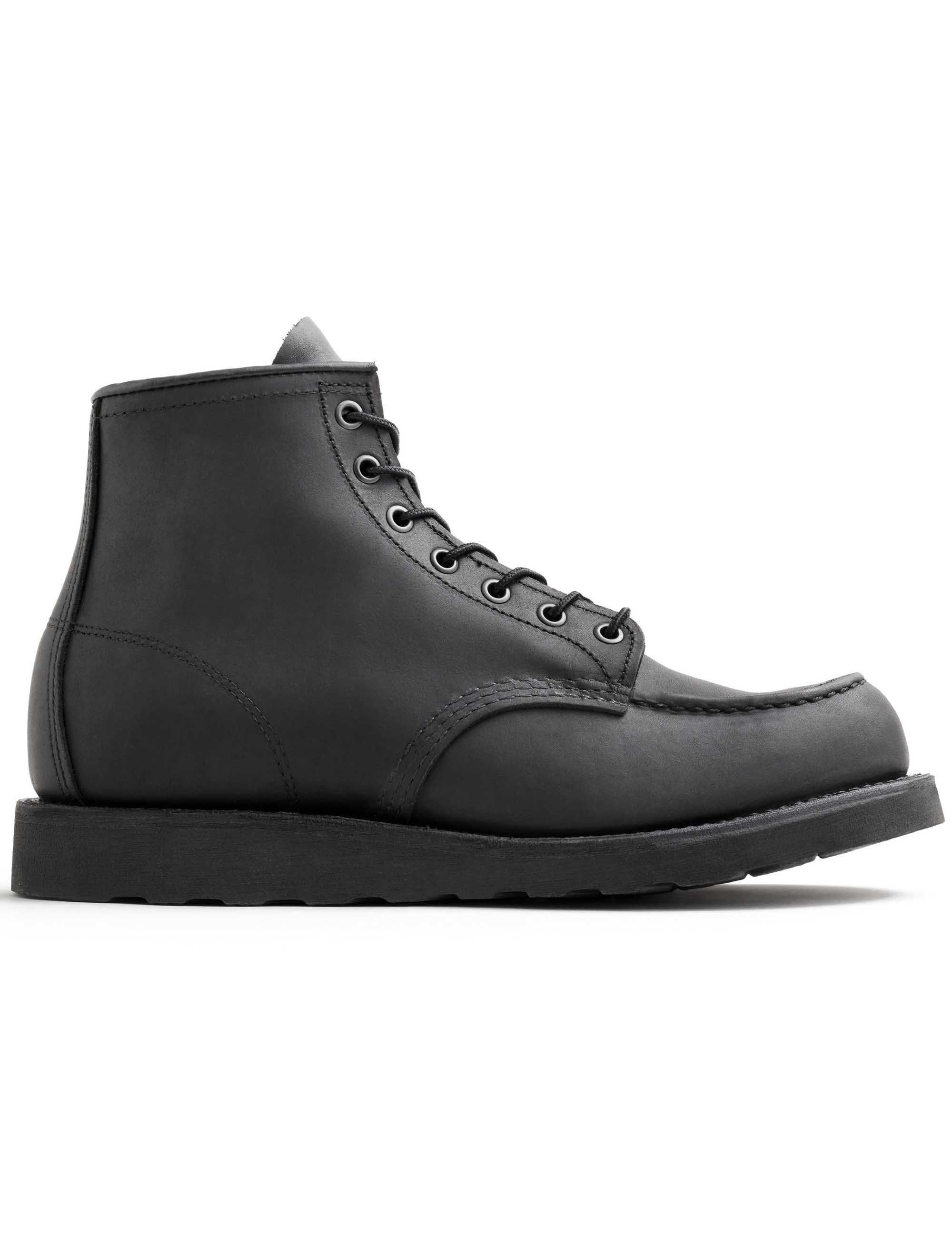8074 Heritage 6" Moc Toe Boot - Black Harness Leather - Image 3