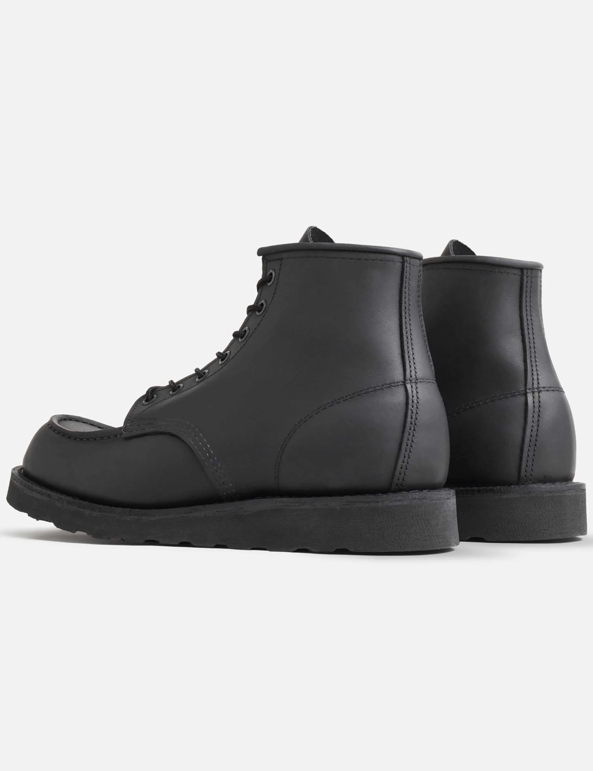 8074 Heritage 6" Moc Toe Boot - Black Harness Leather - Image 4