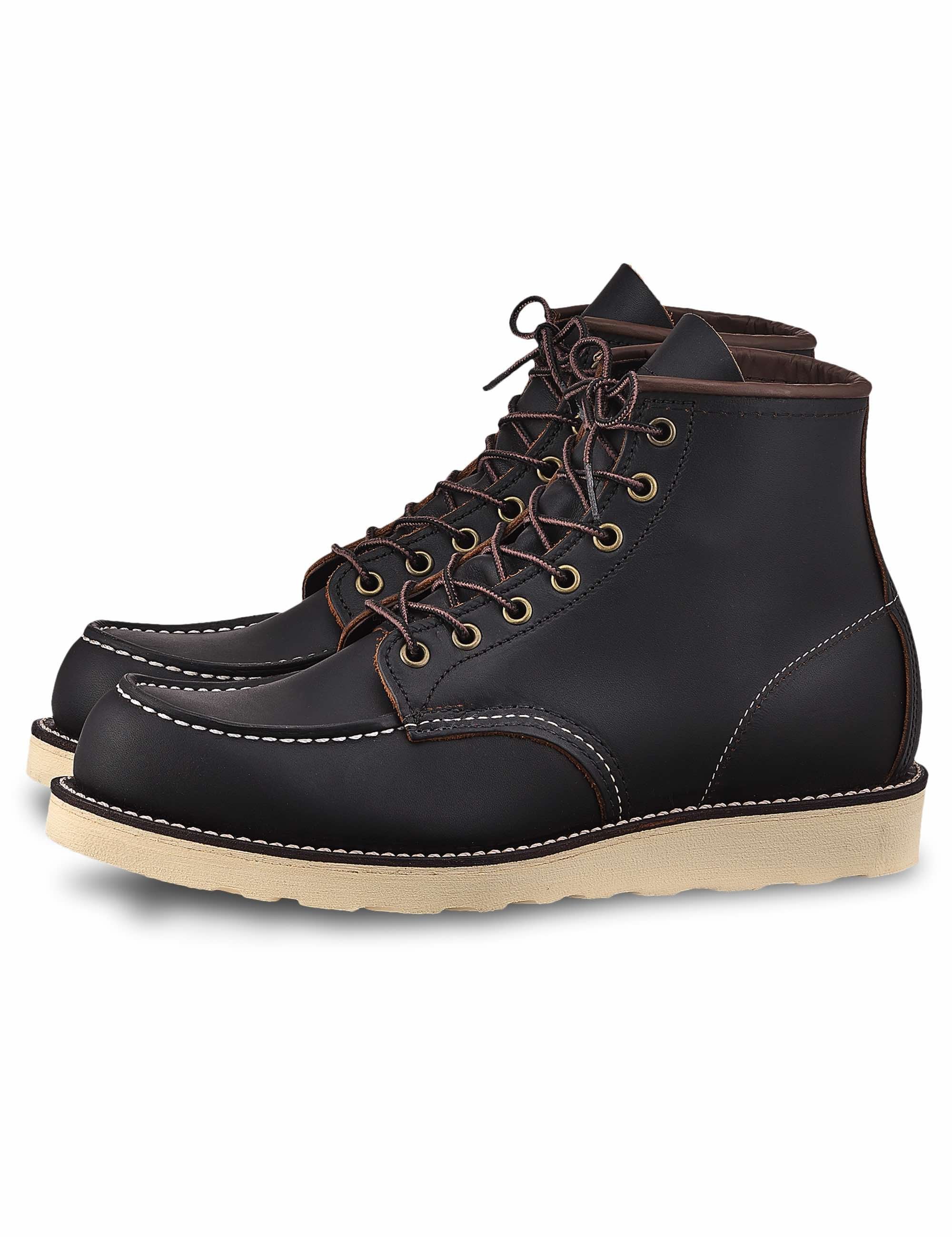 8849 Heritage 6" Moc Toe Boot - Black Prairie Leather - Image 3