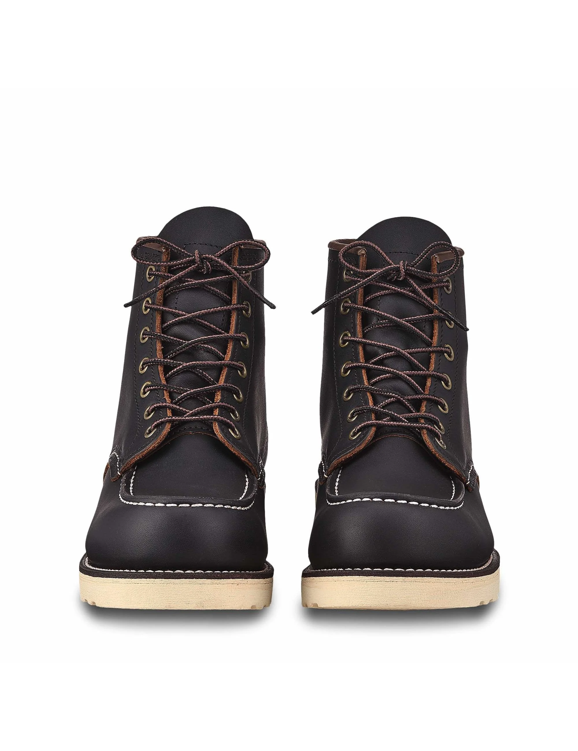 8849 Heritage 6" Moc Toe Boot - Black Prairie Leather - Image 4