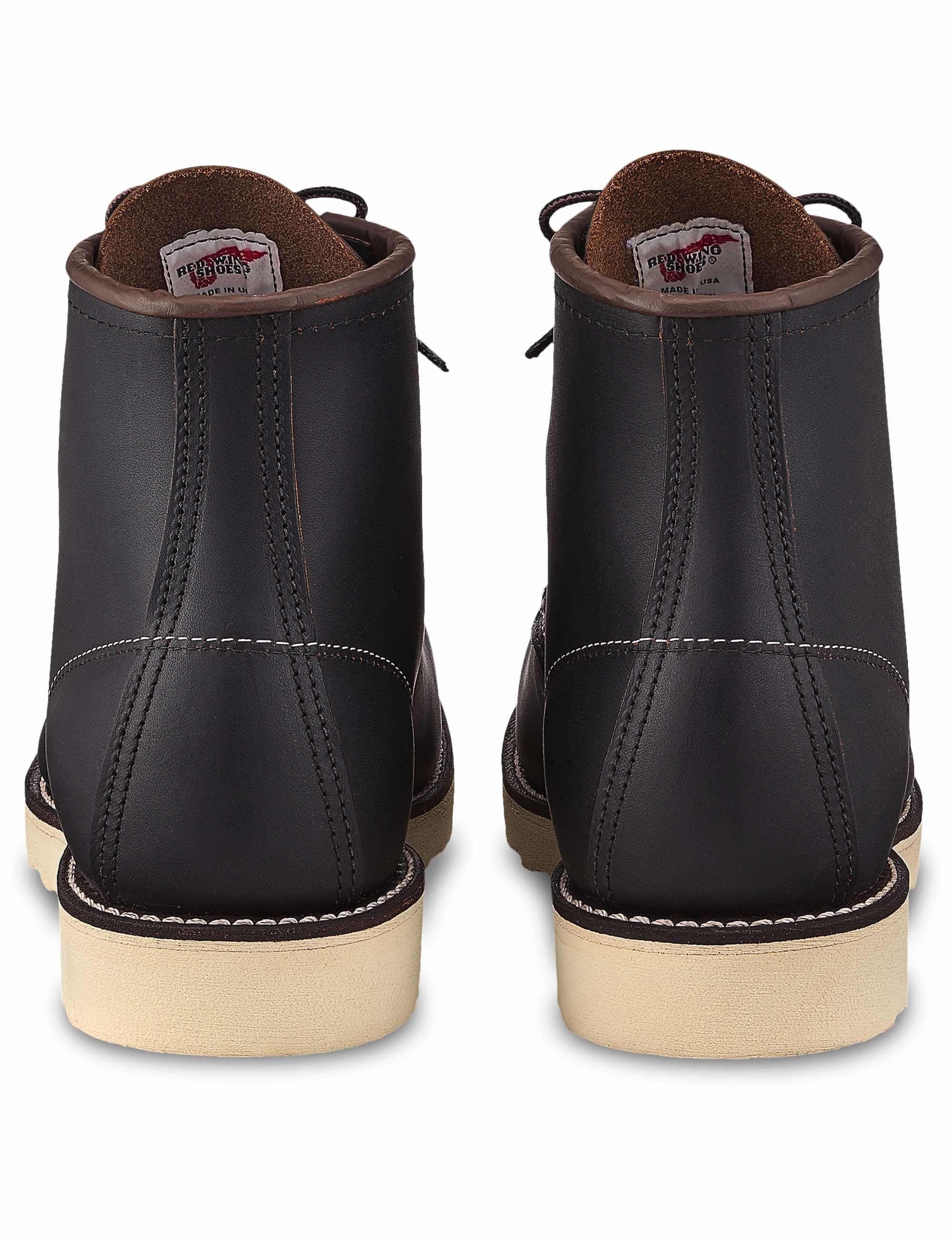 8849 Heritage 6" Moc Toe Boot - Black Prairie Leather - Image 5