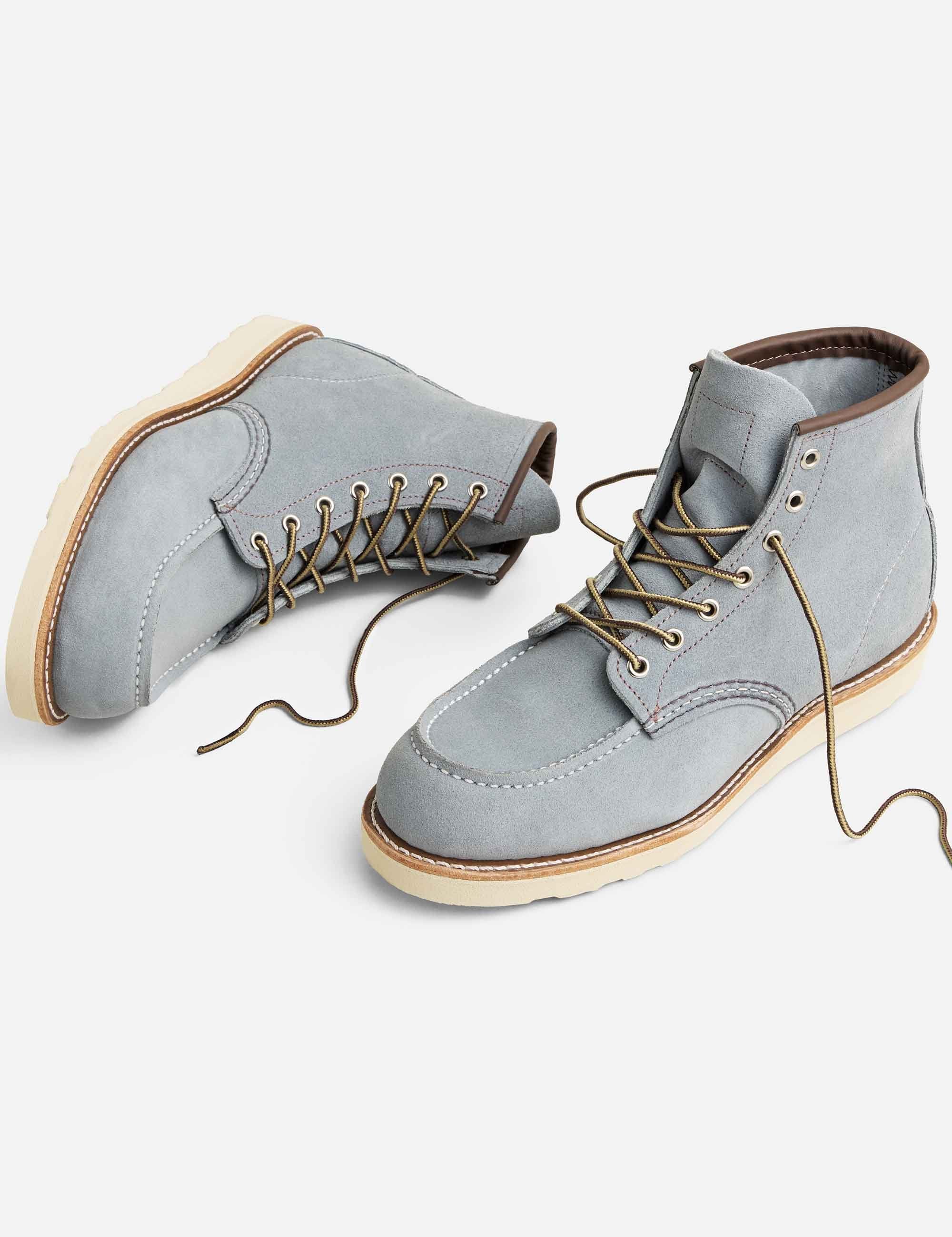 8880 Heritage 6" Moc Toe Boot - Dusty Blue Abilene Leather - Image 6